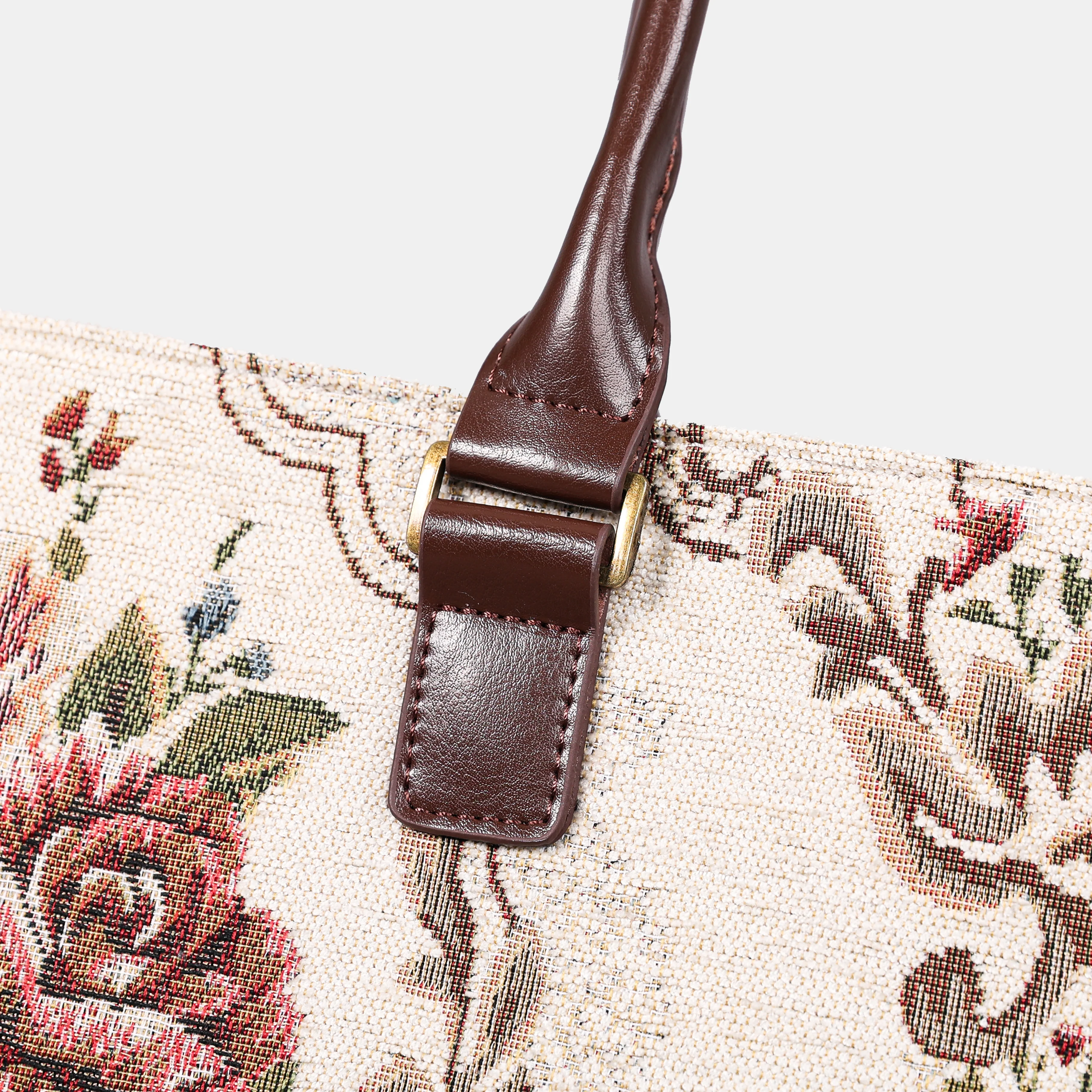Floral Cream Laptop Work Tote - Image 5