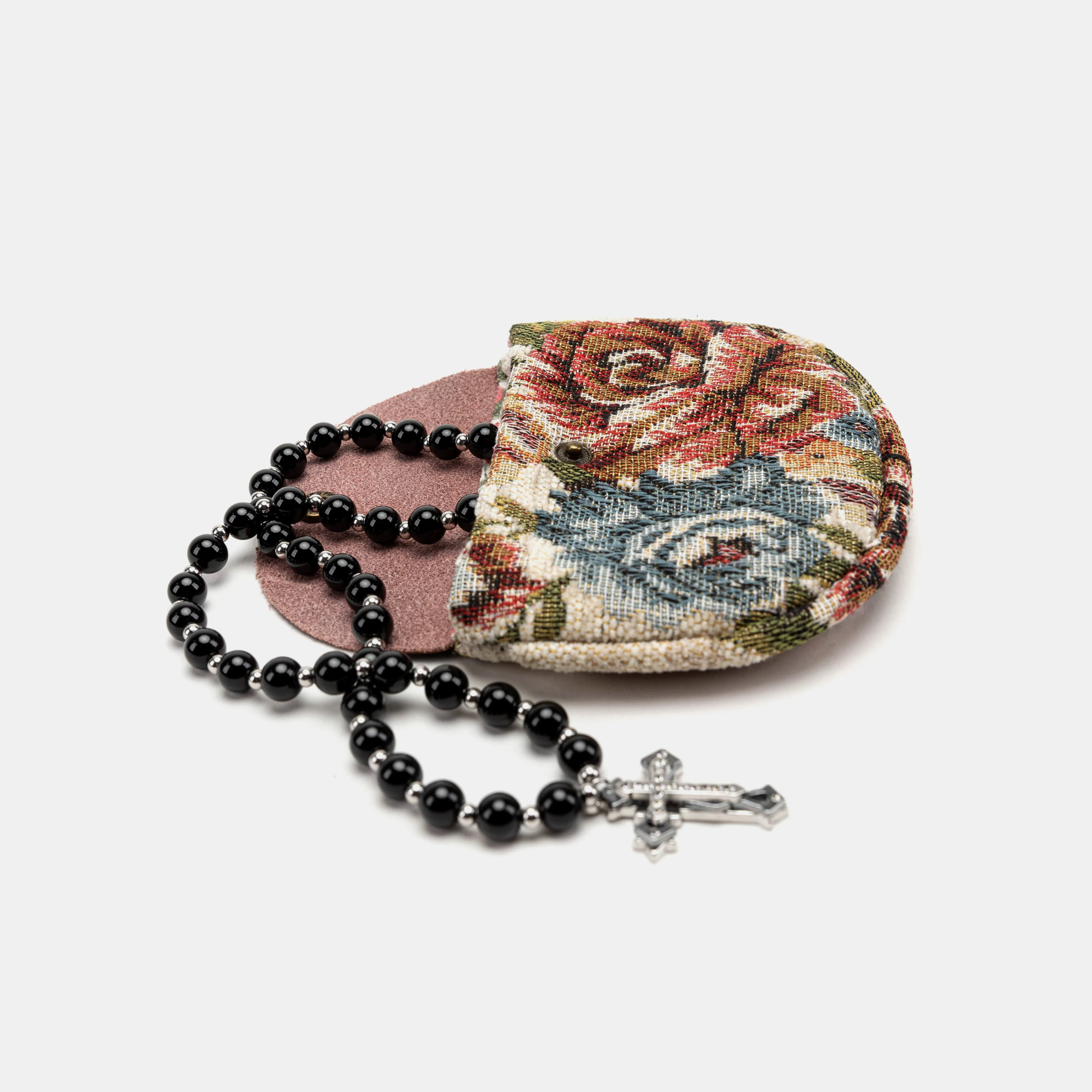 Floral Cream Rosary Bag