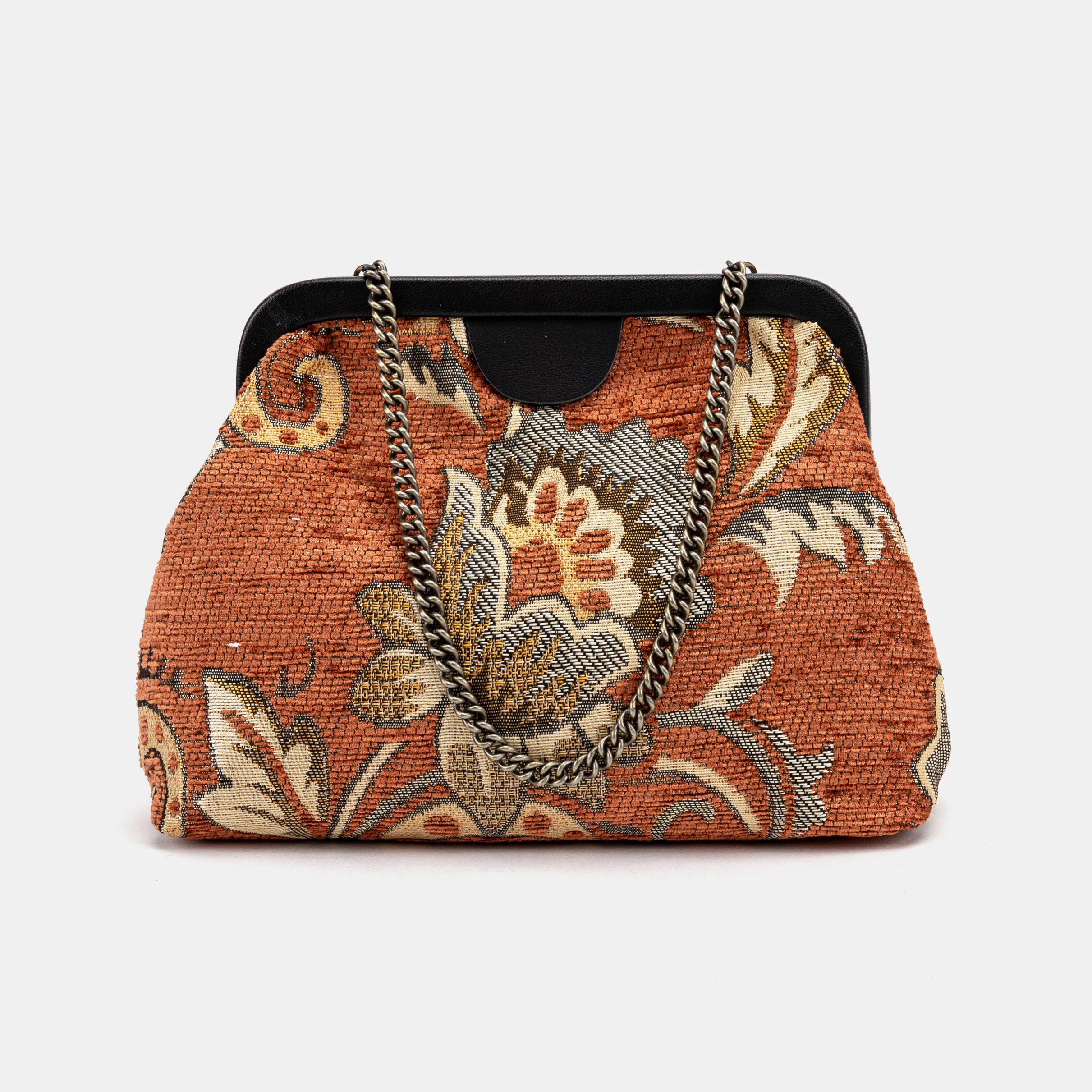 Floral Paisley Orange Alma Clutch