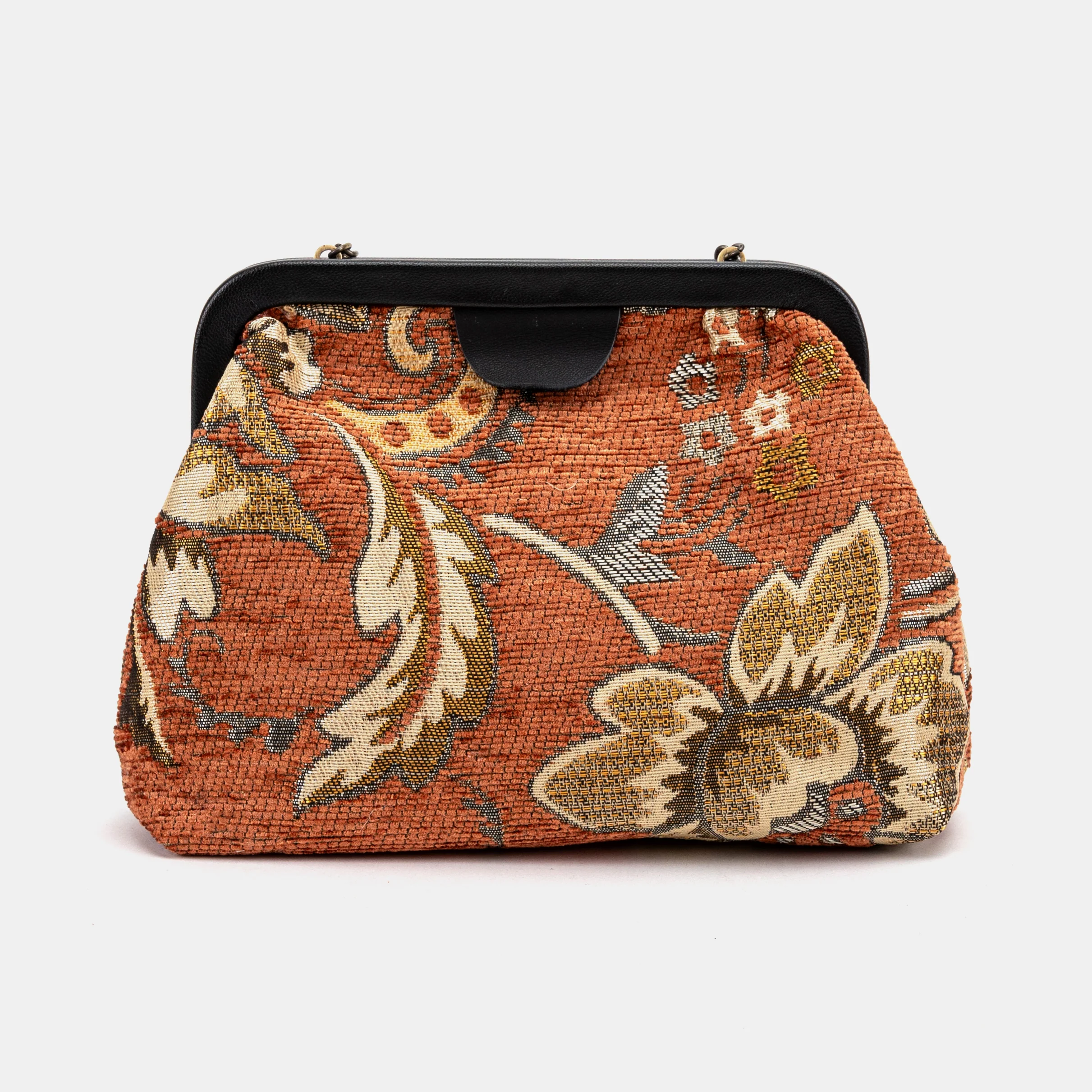 Floral Paisley Orange Alma Clutch - Image 4