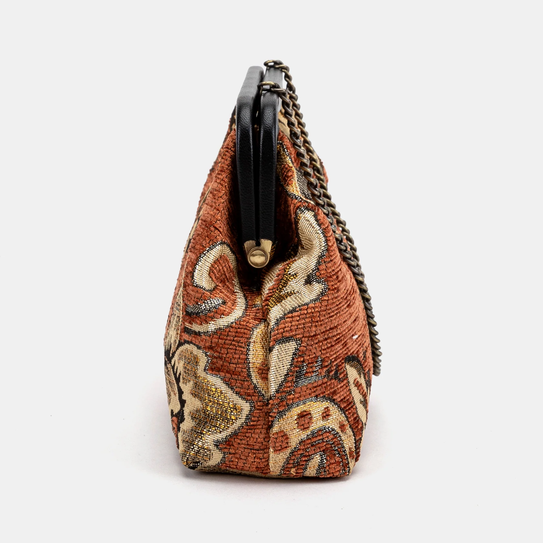 Floral Paisley Orange Alma Clutch - Image 5