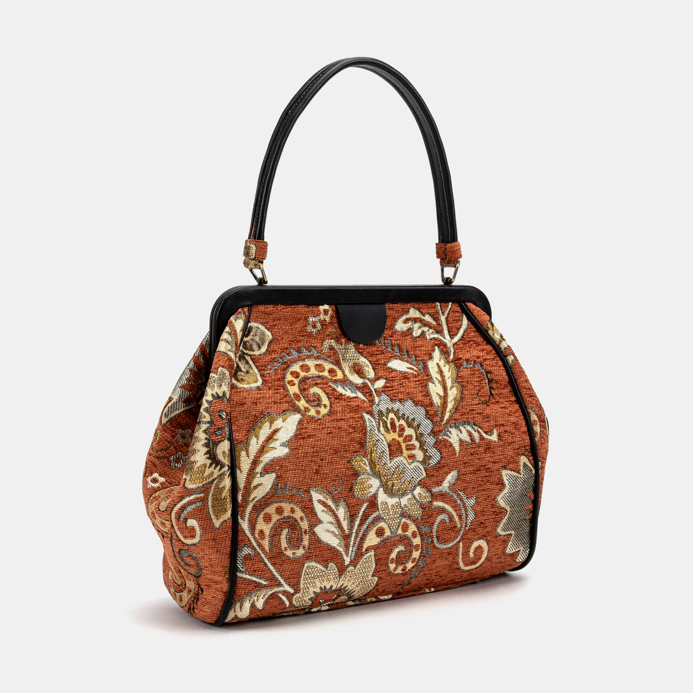 Floral Paisley Orange Alma Shoulder Bag - Image 3
