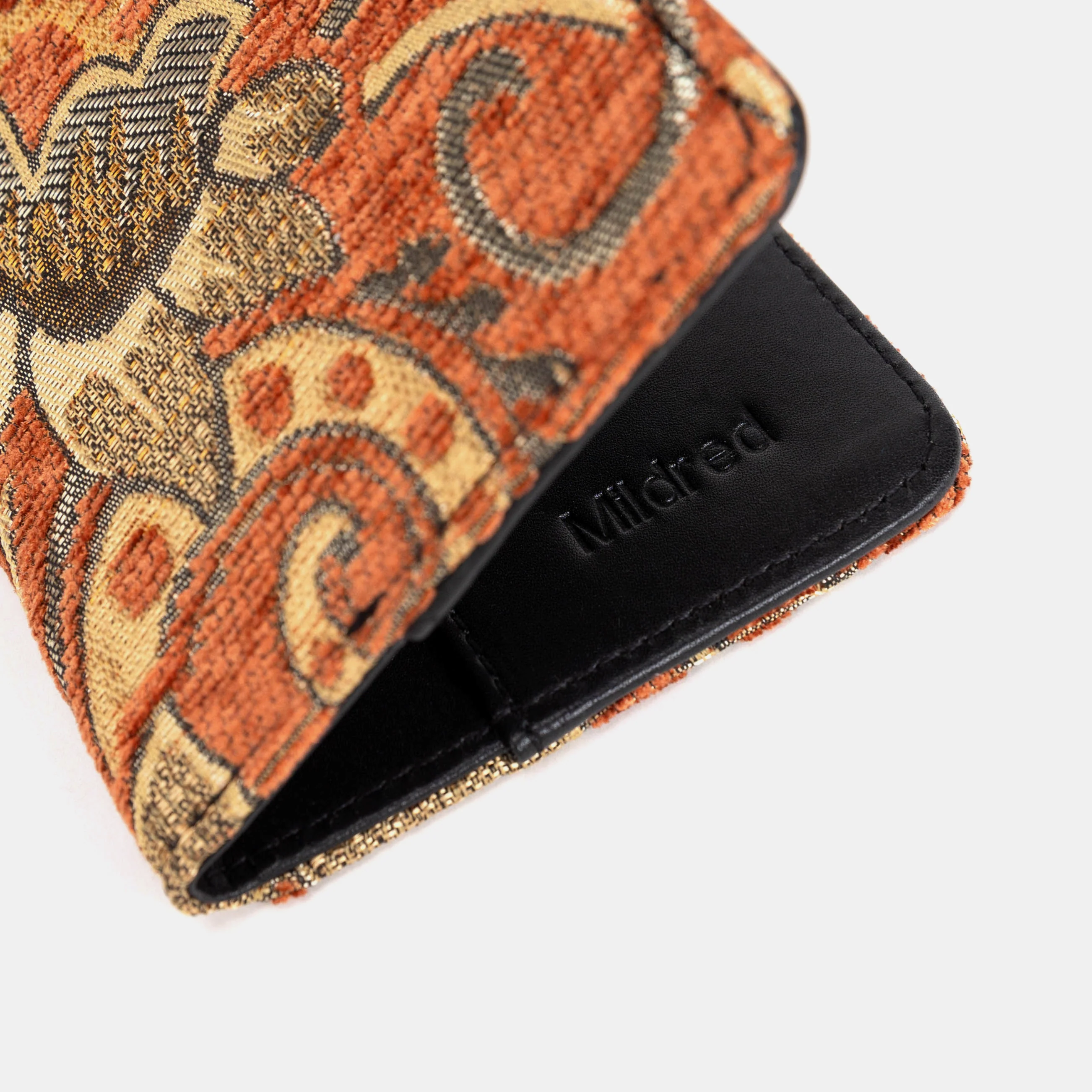 Floral Paisley Orange Checkbook Cover - Image 4