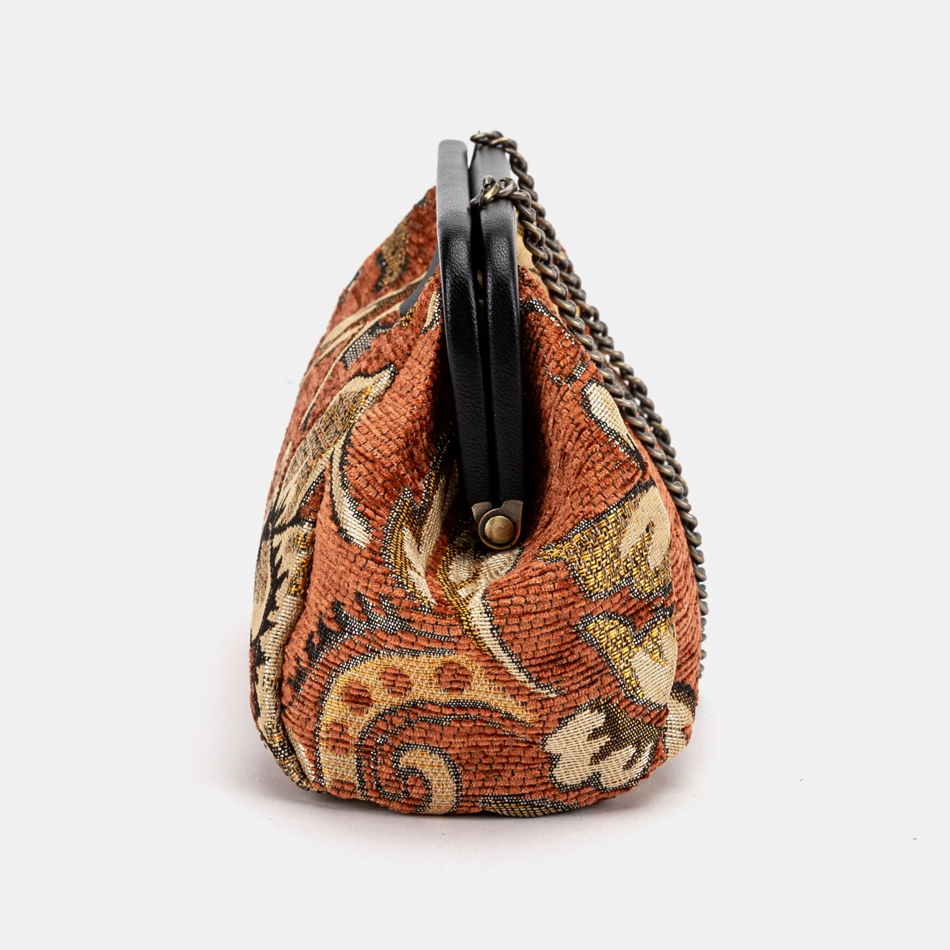 Floral Paisley Orange Evening Bag Clutch - Image 4