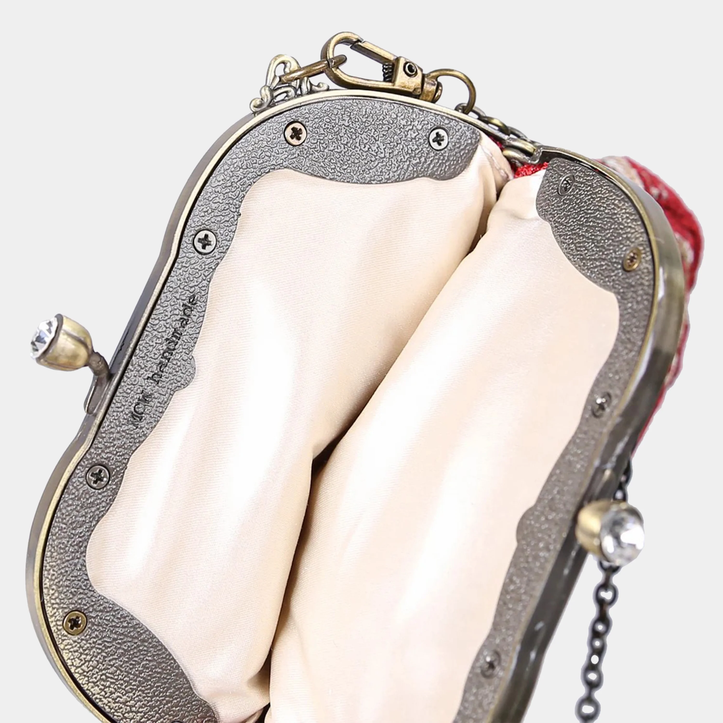 Floral Red Chatelaine Purse Medium - Image 6