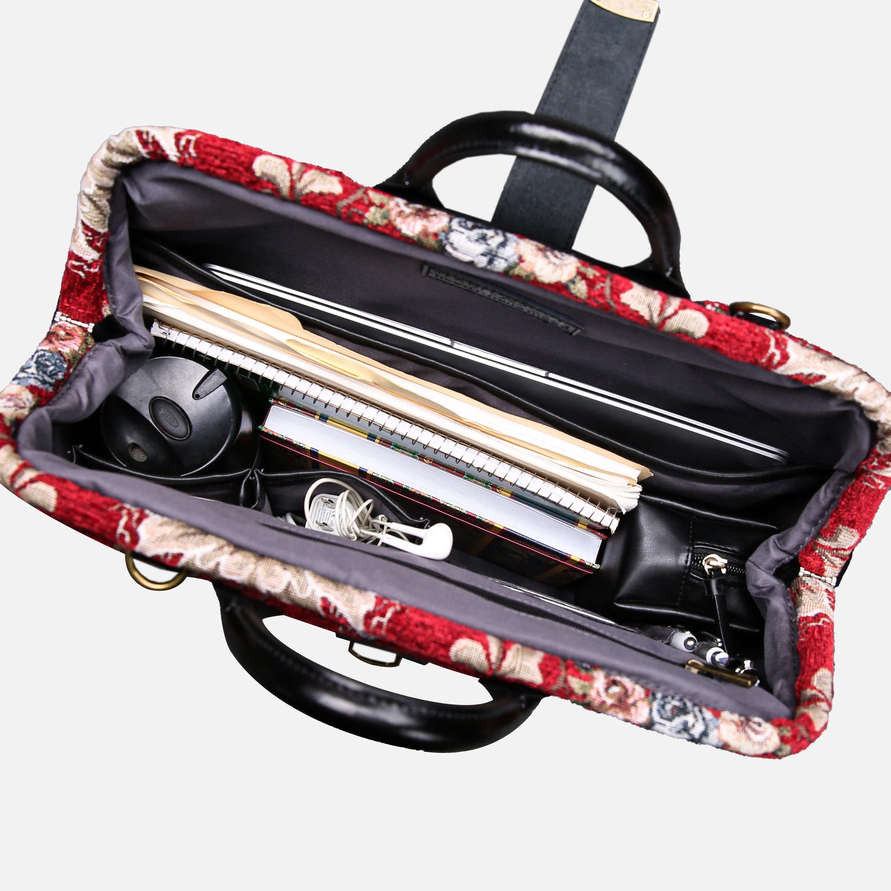 Floral Red Laptop Work Bag - Image 5