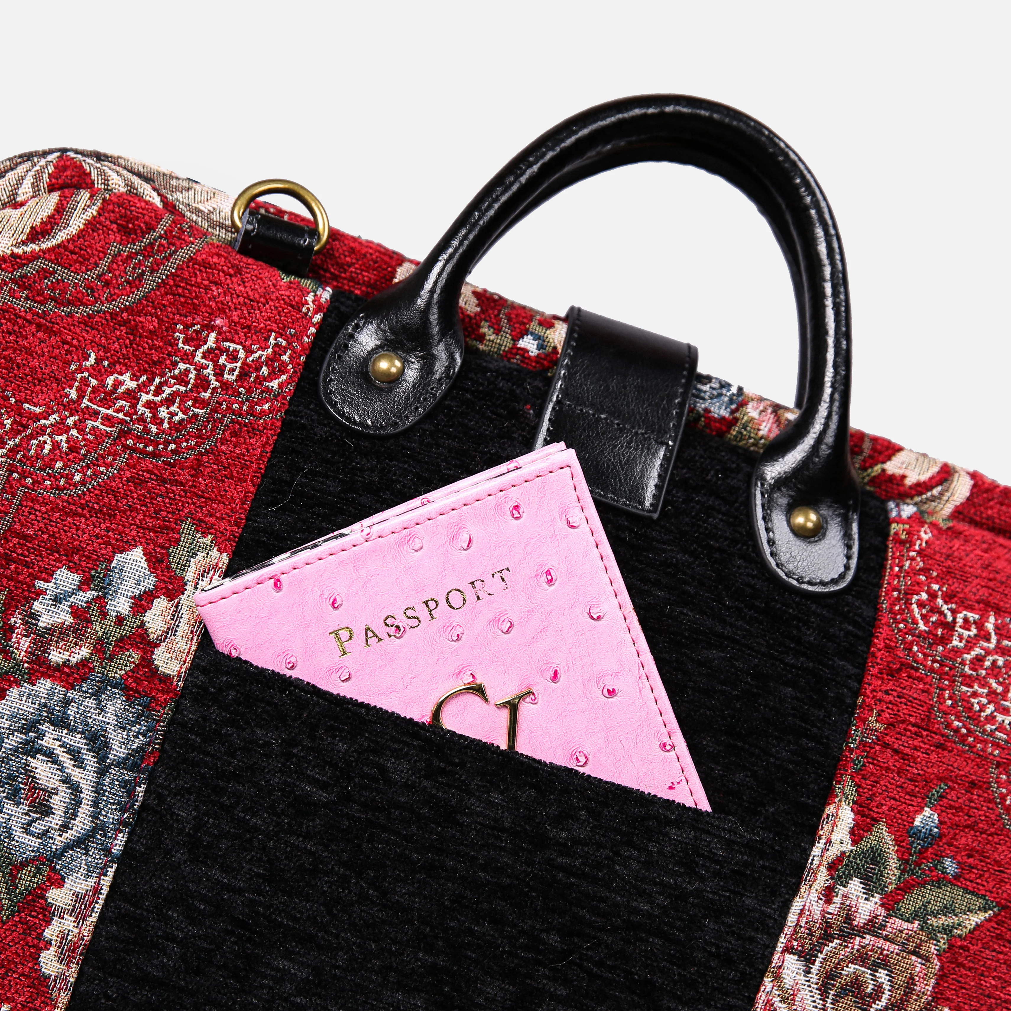 Floral Red Laptop Work Bag - Image 7