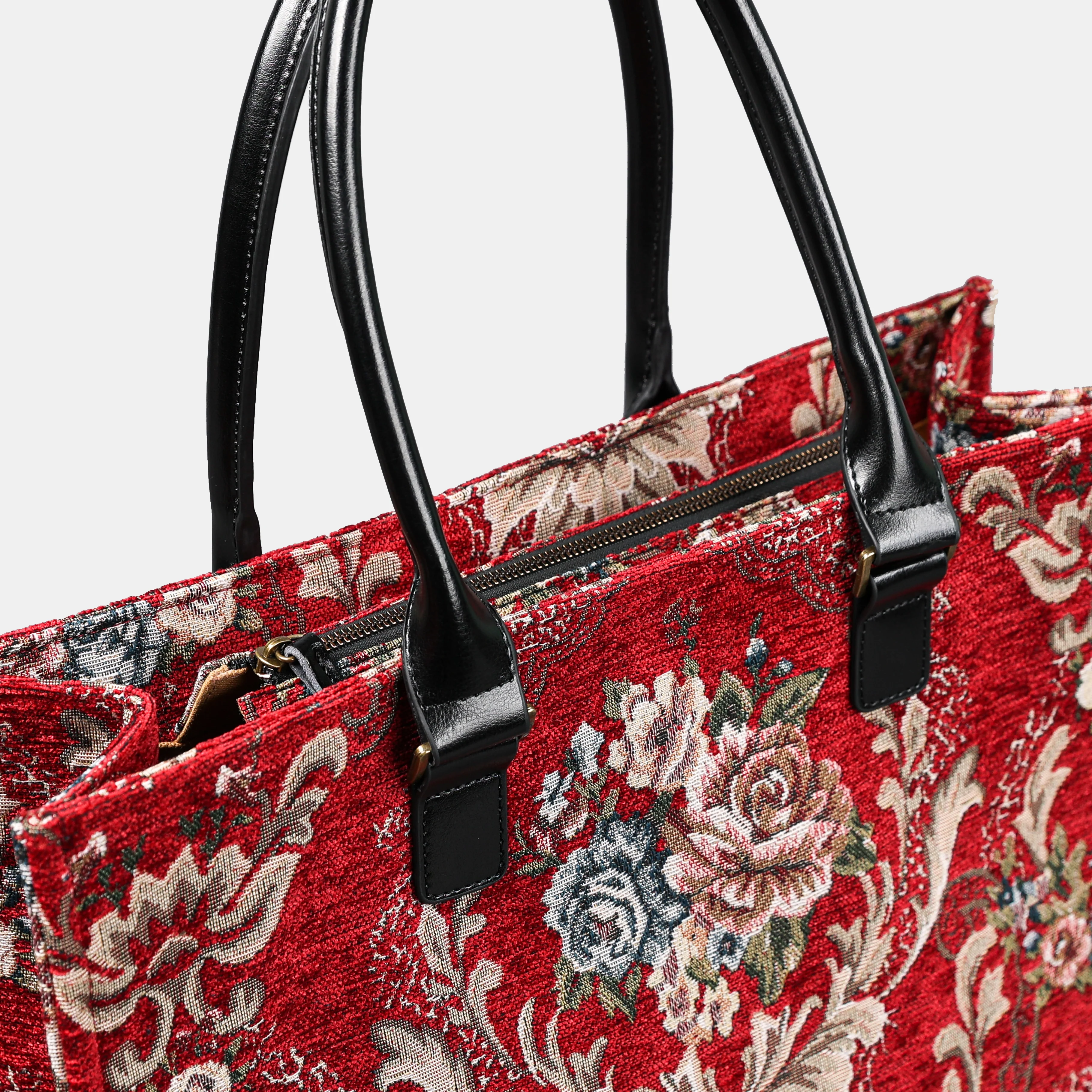 Floral Red Laptop Work Tote - Image 6