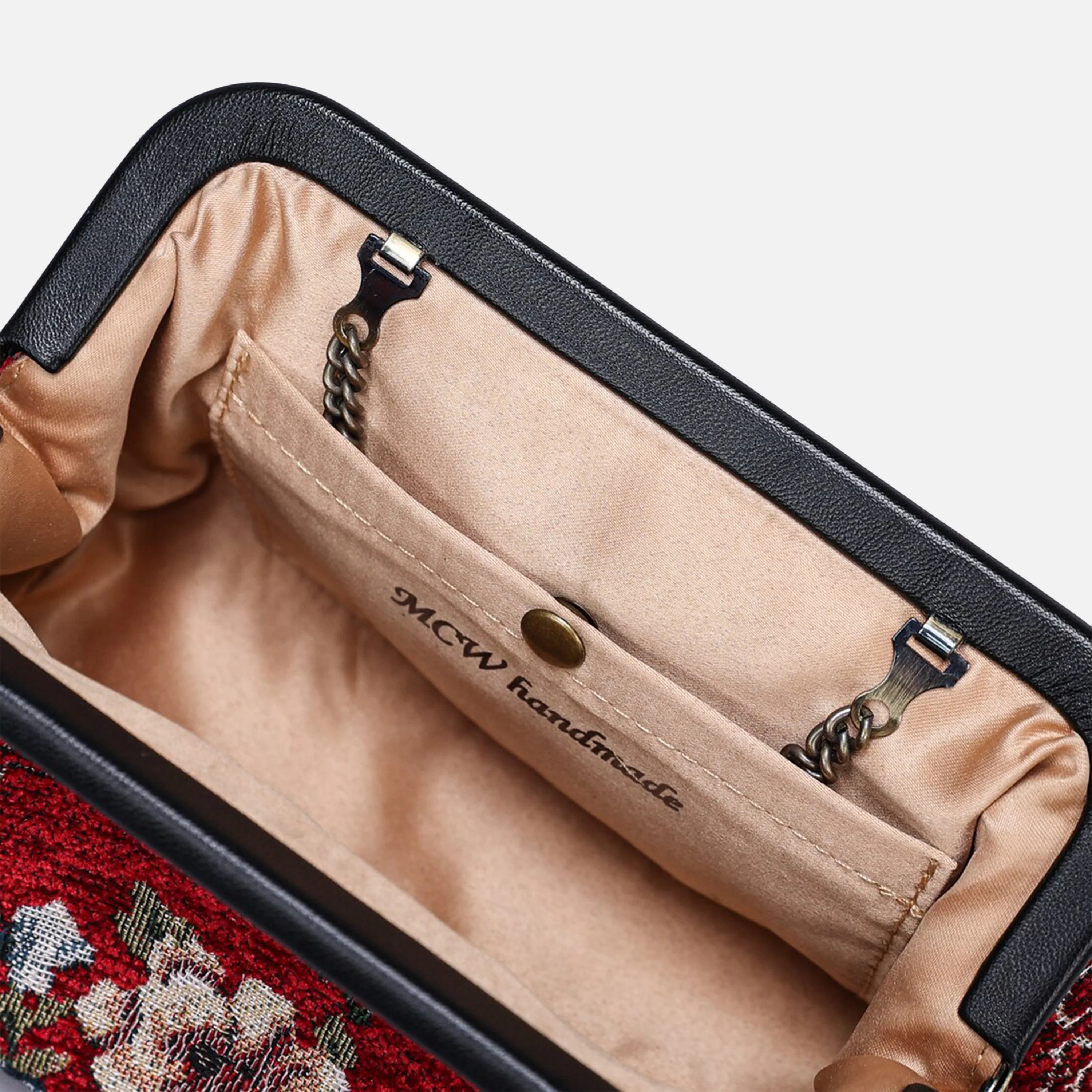Floral Red Evening Bag Clutch - Image 8
