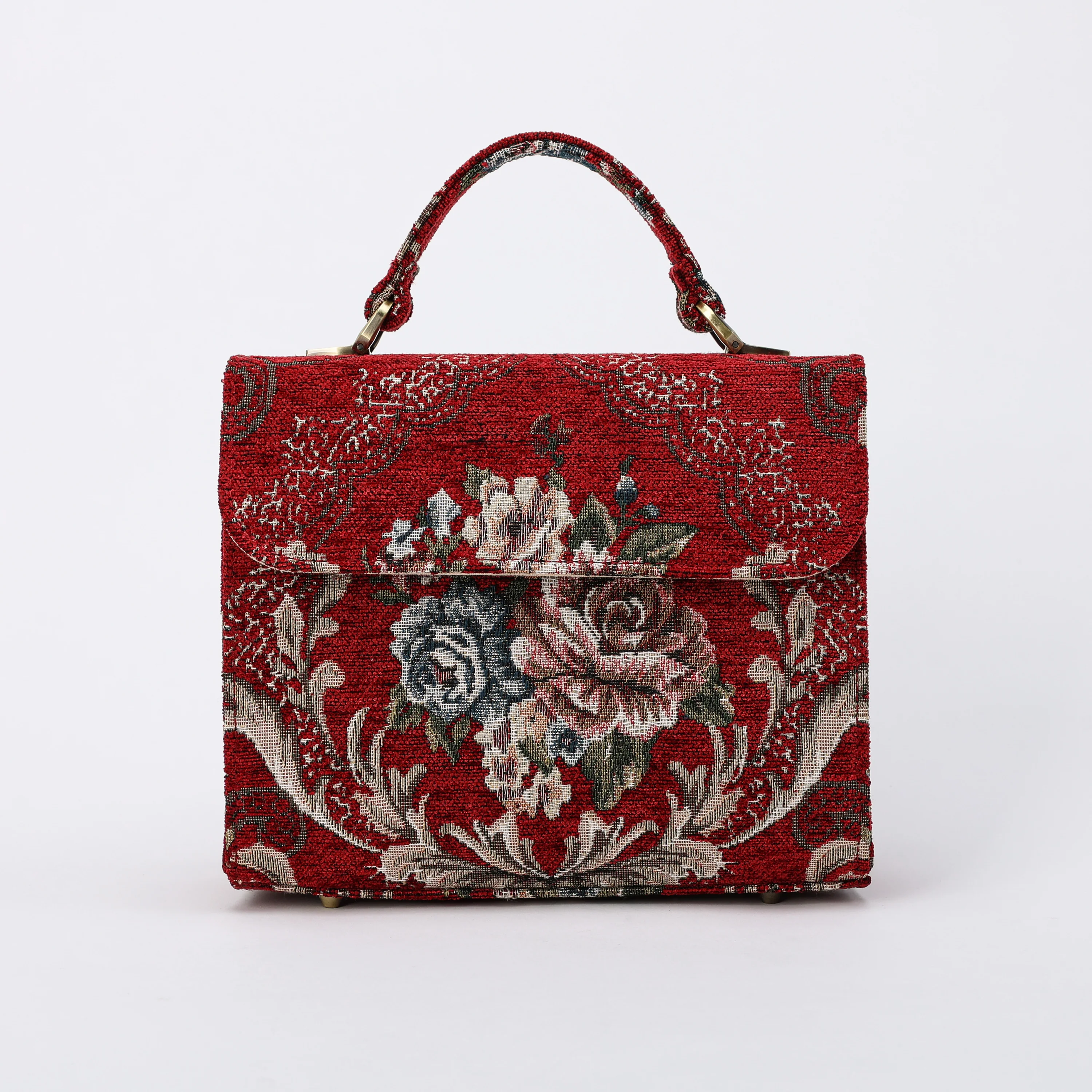Floral Red Flap Satchel