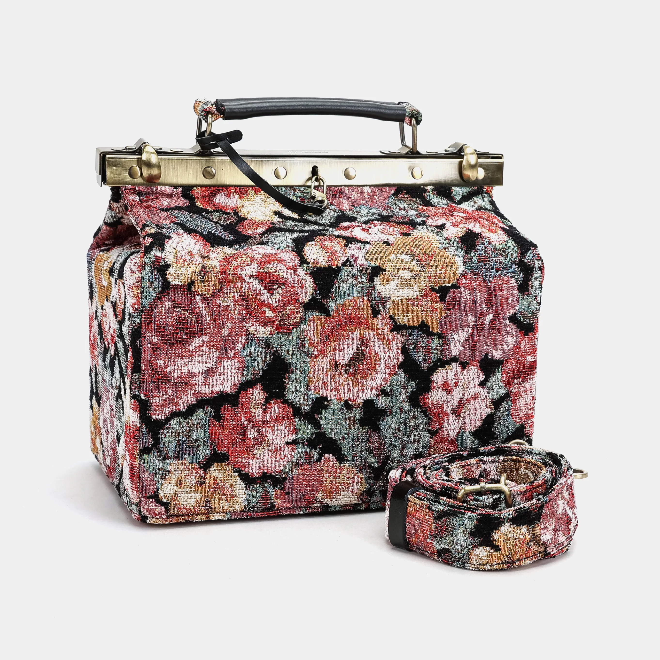 Floral Rose Vivienne Carpet Purse Gladstone Bag - Image 5