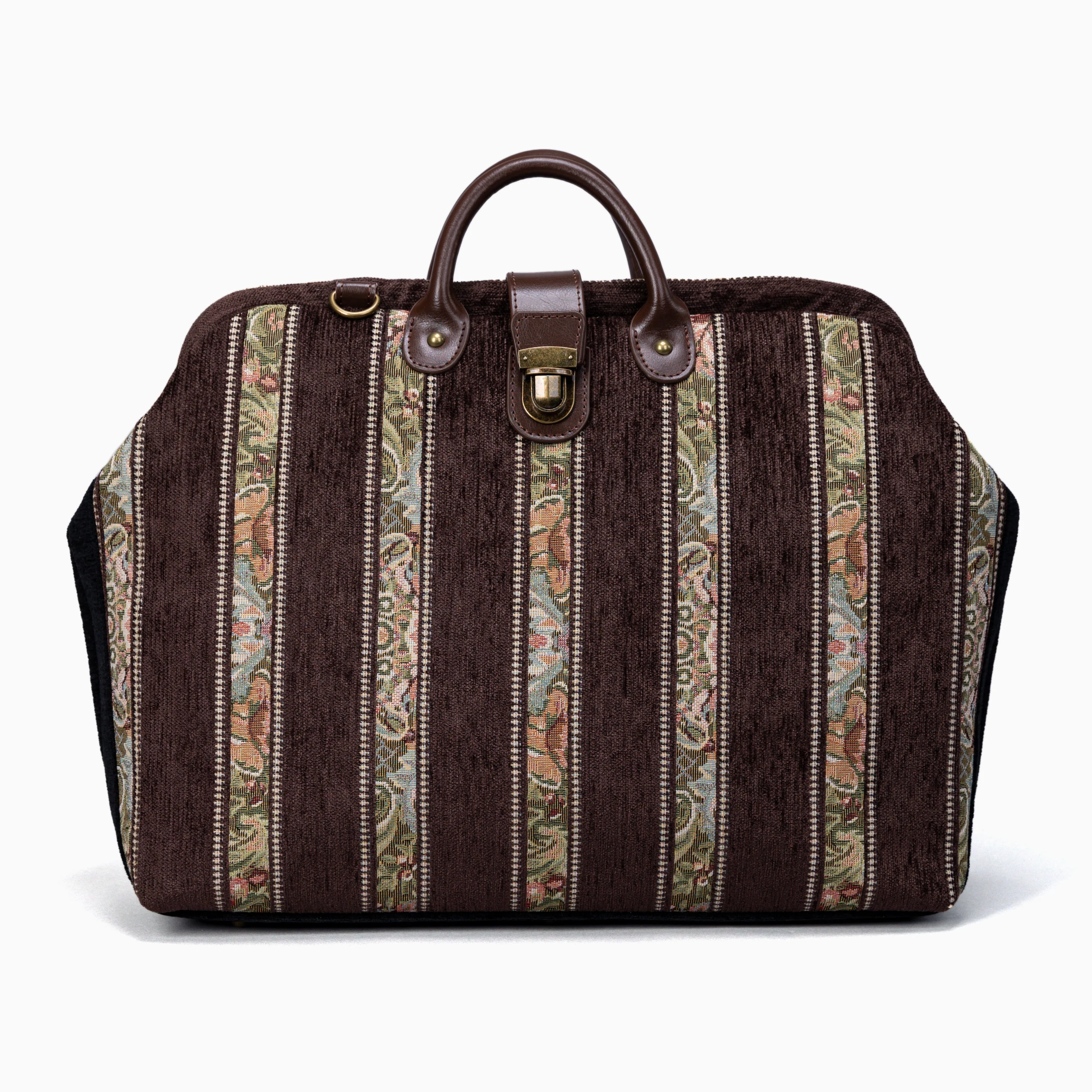 Floral Stripes Brown Work Bag