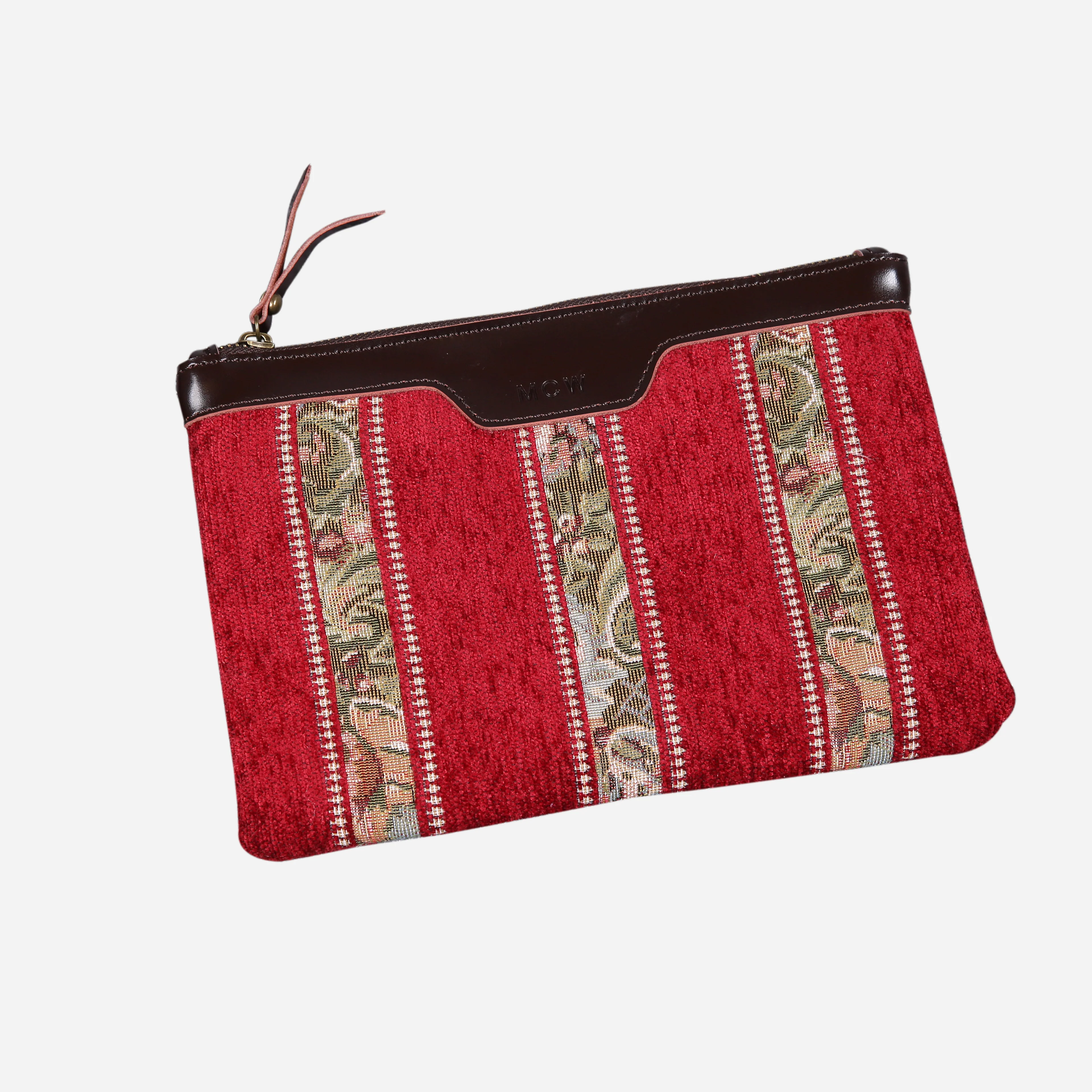 Floral Stripes Red Wristlet Clutch - Image 2