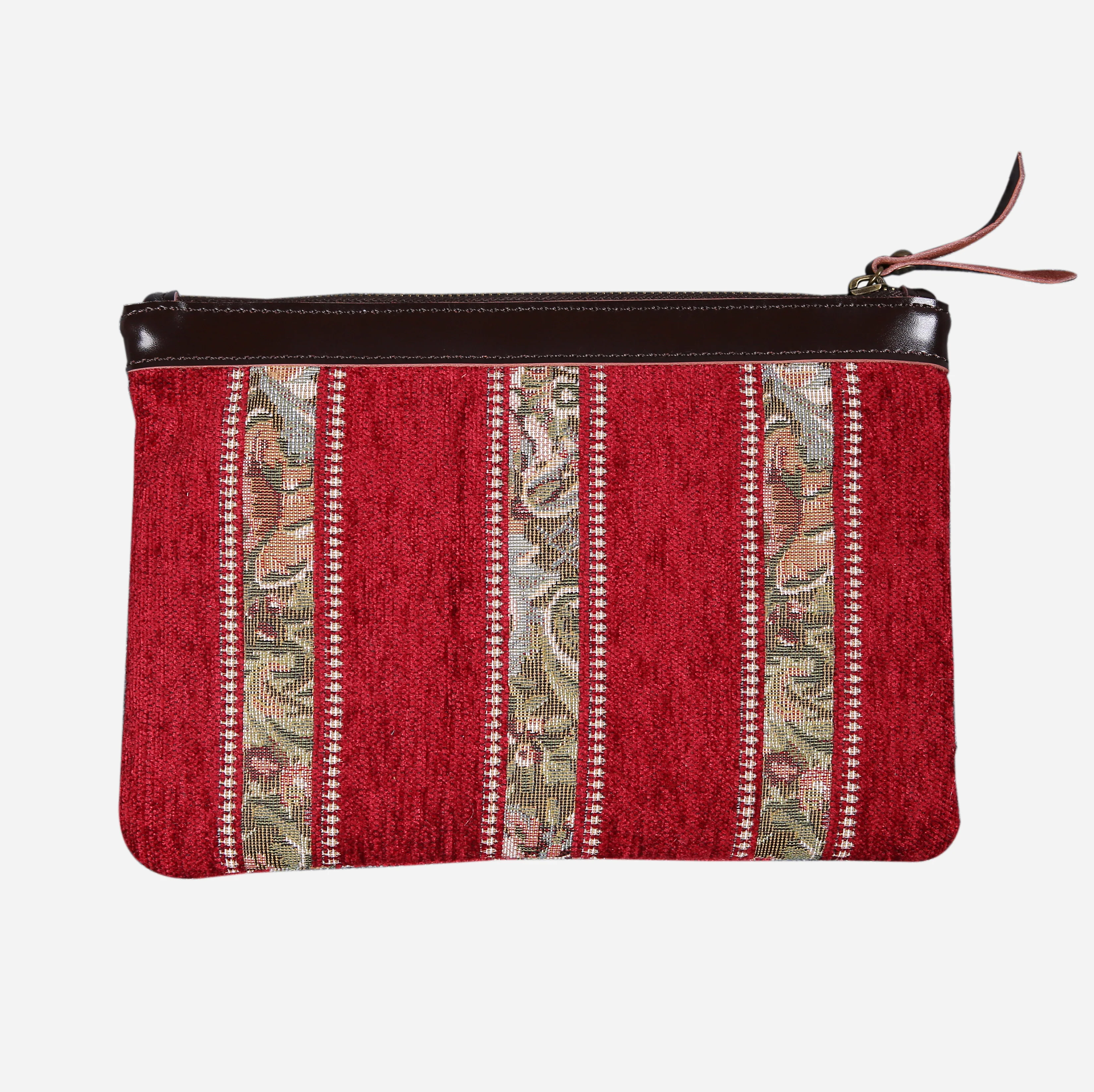 Floral Stripes Red Wristlet Clutch - Image 3