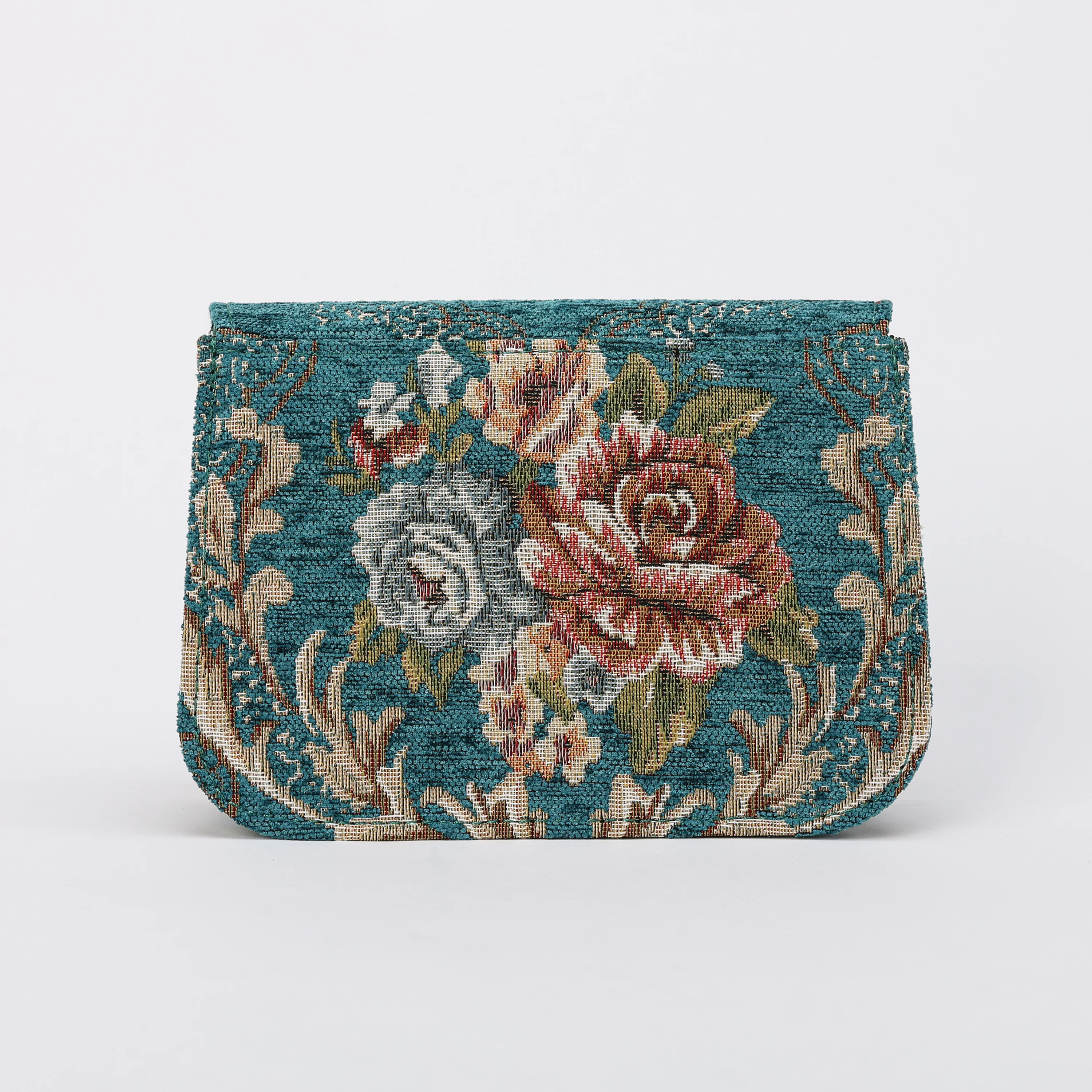 Floral Teal Flap Crossbody Bag - Image 6