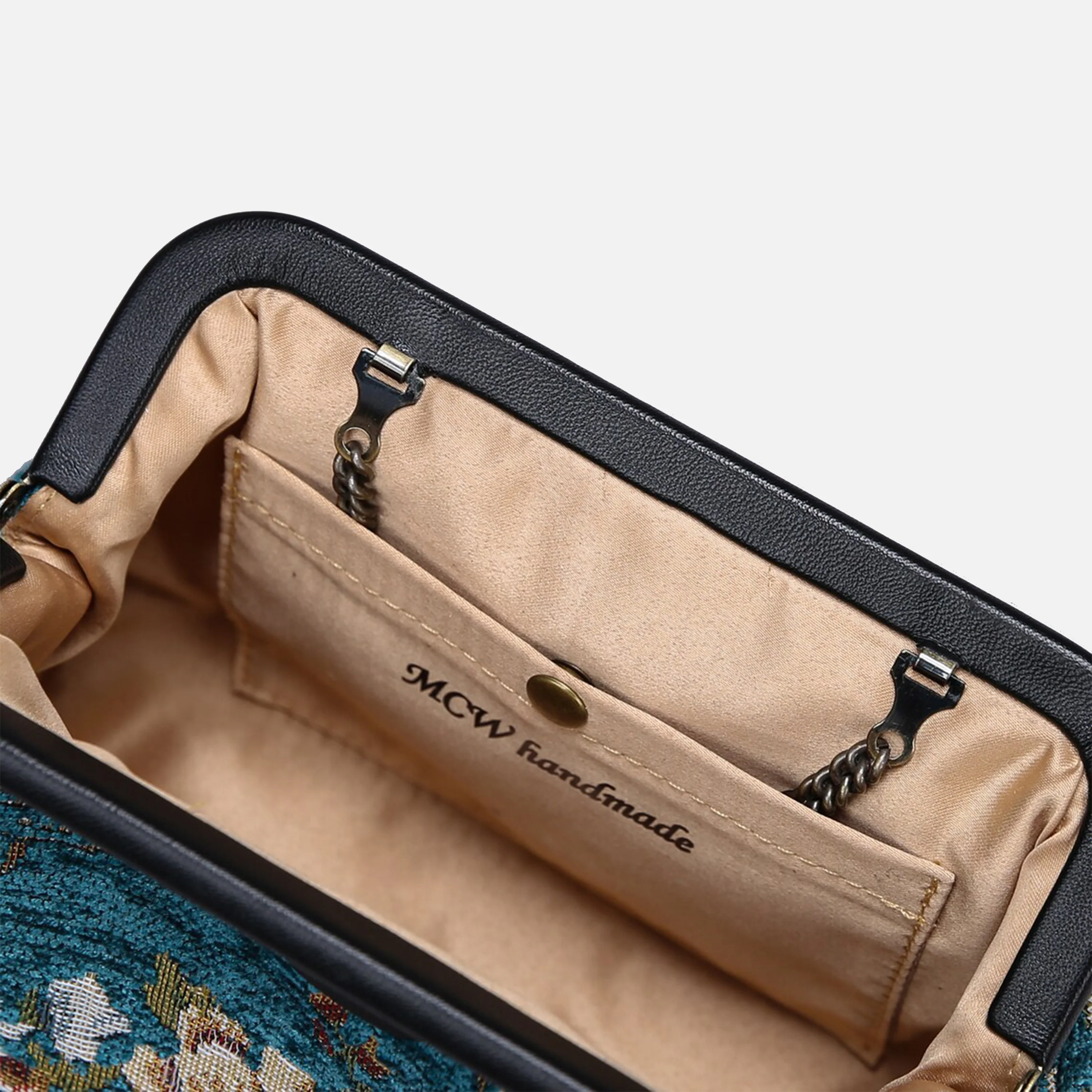 Floral Teal Evening Bag Clutch - Image 7