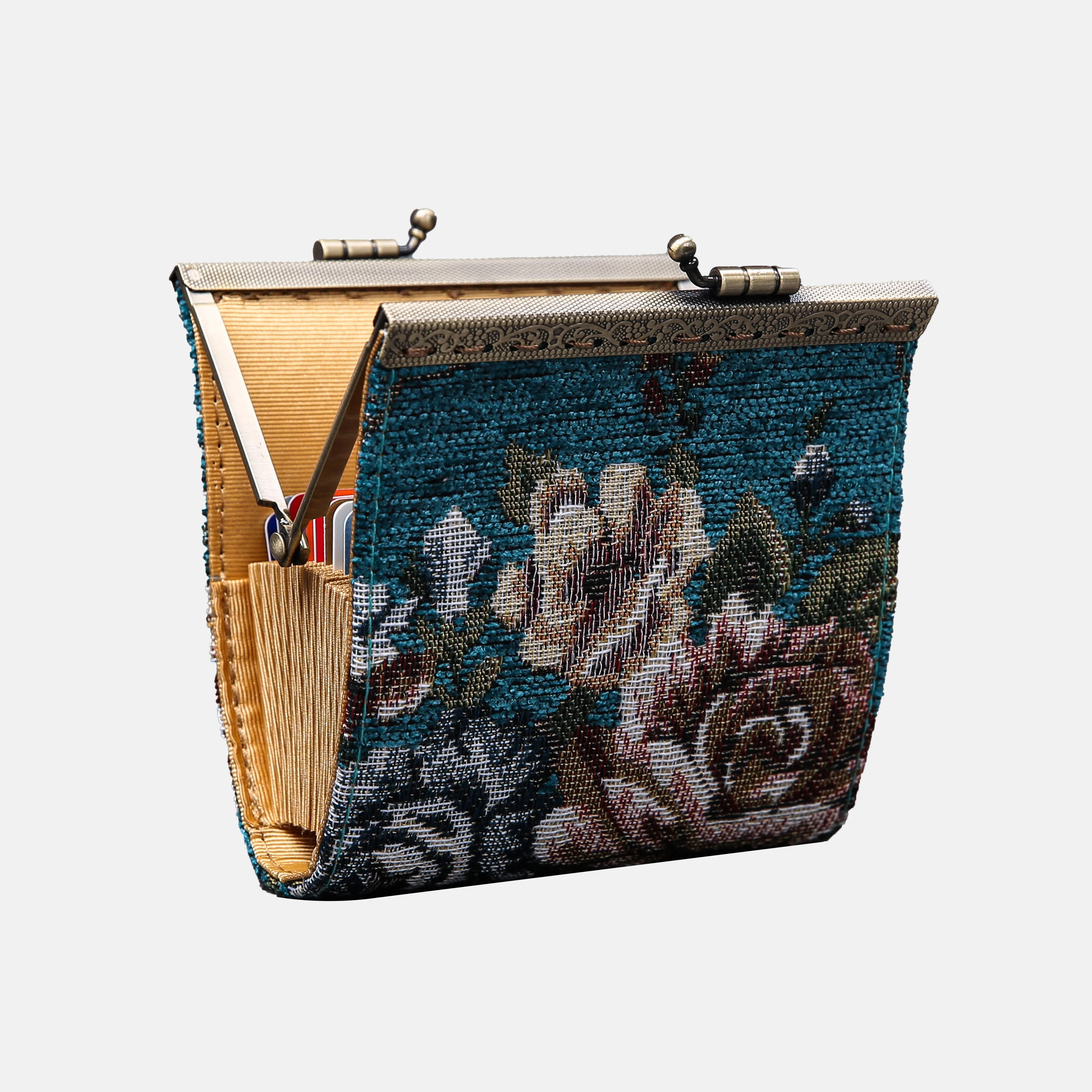 Floral Teal Card Wallet - Image 4
