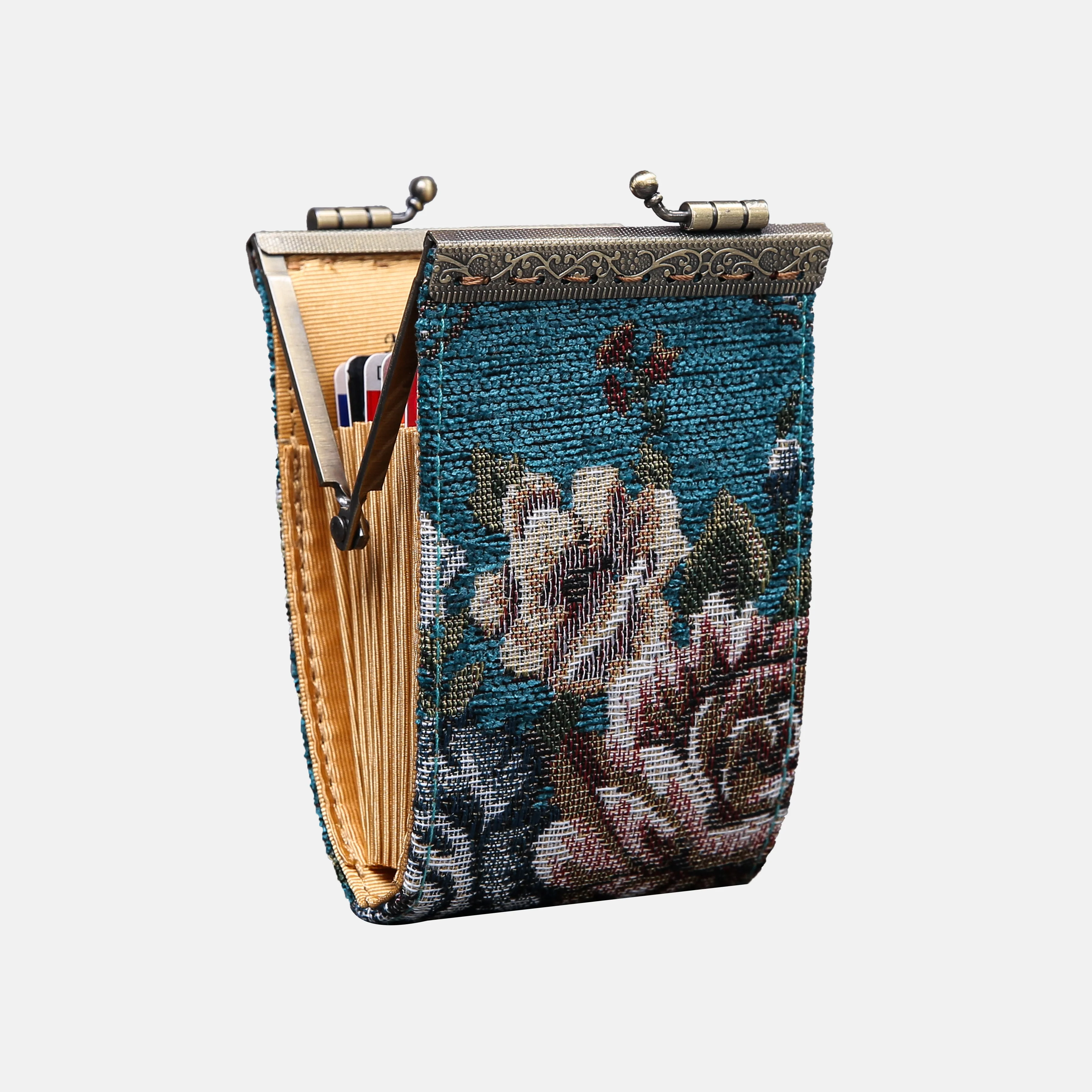 Floral Teal Card Wallet - Image 5