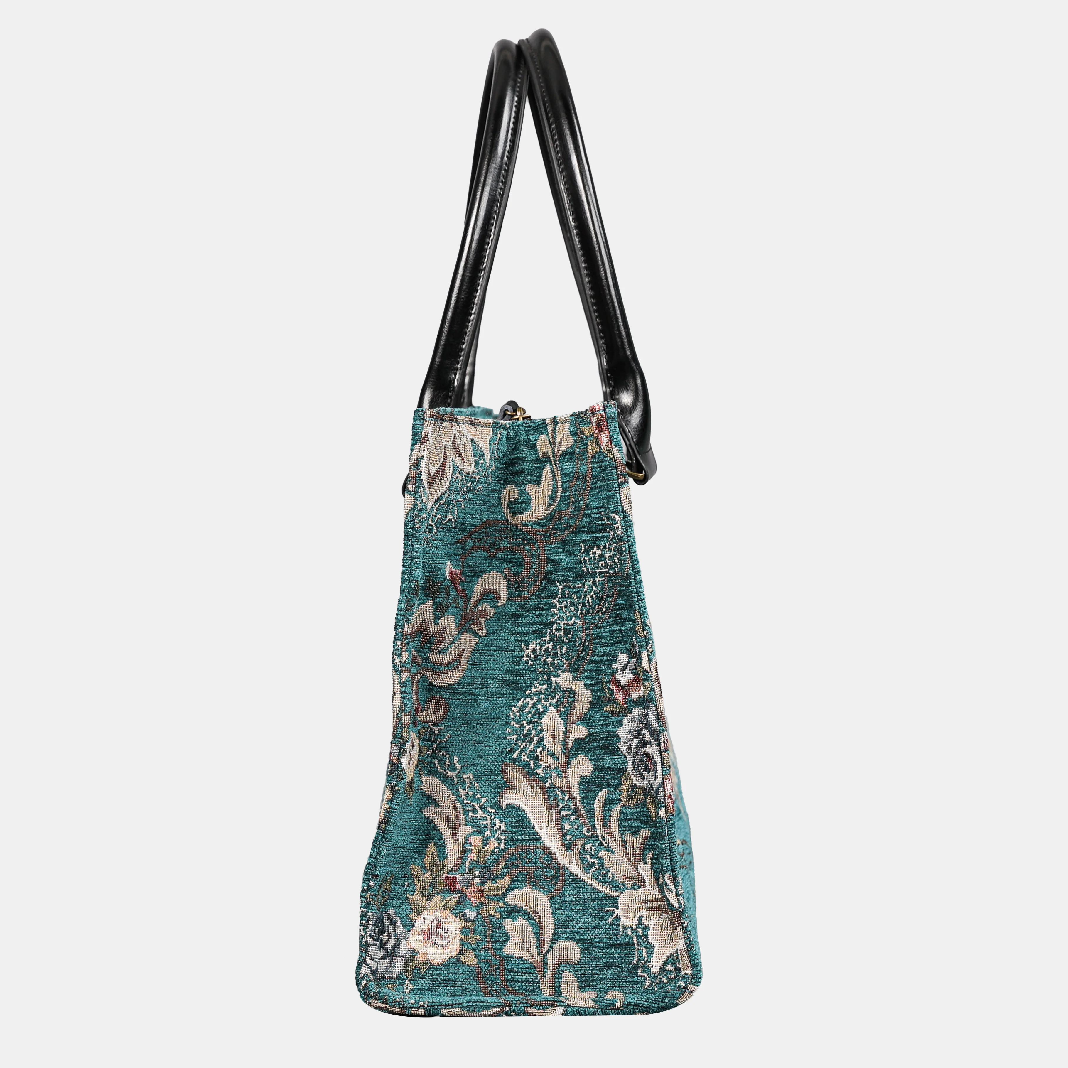Floral Teal Laptop Work Tote - Image 3