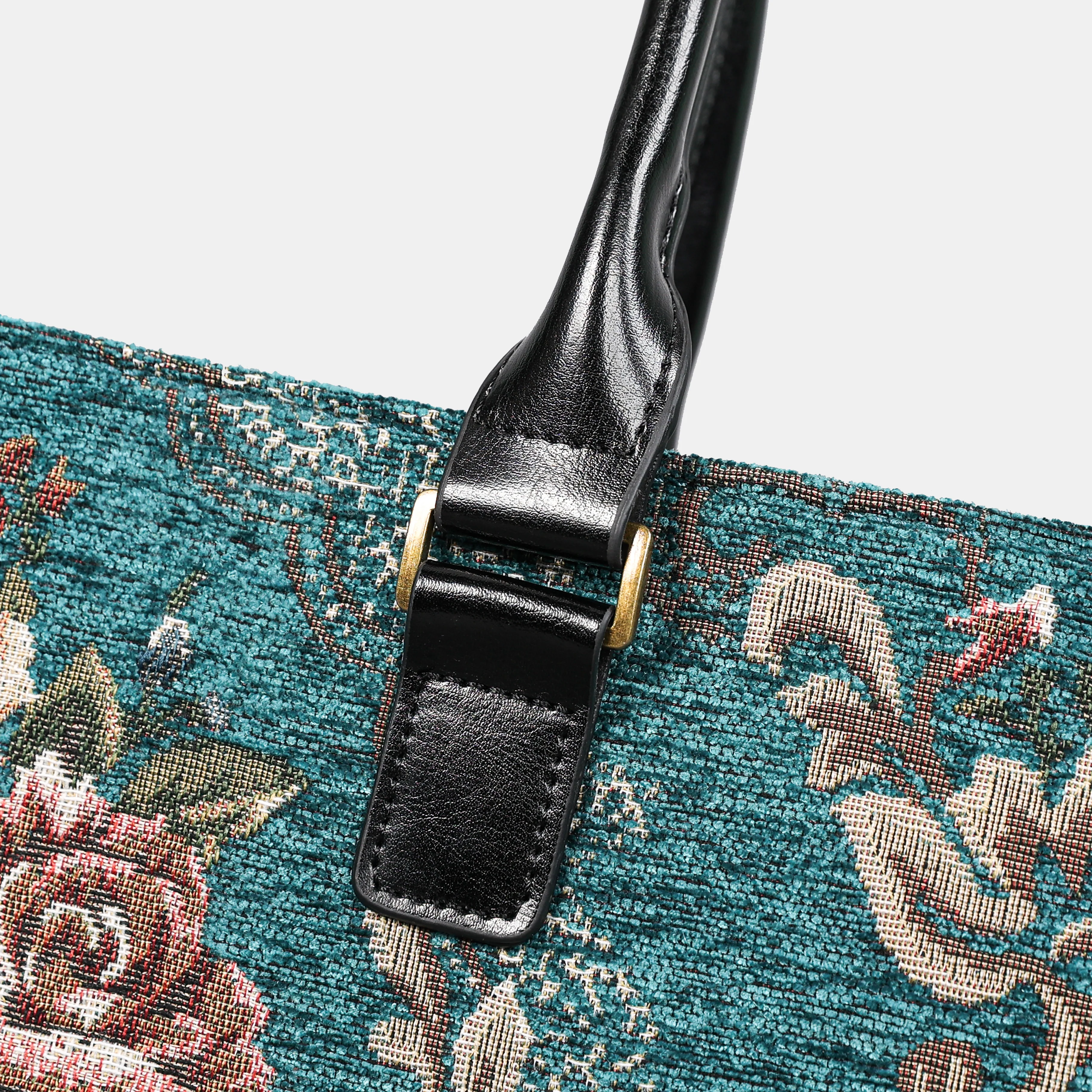 Floral Teal Laptop Work Tote - Image 5