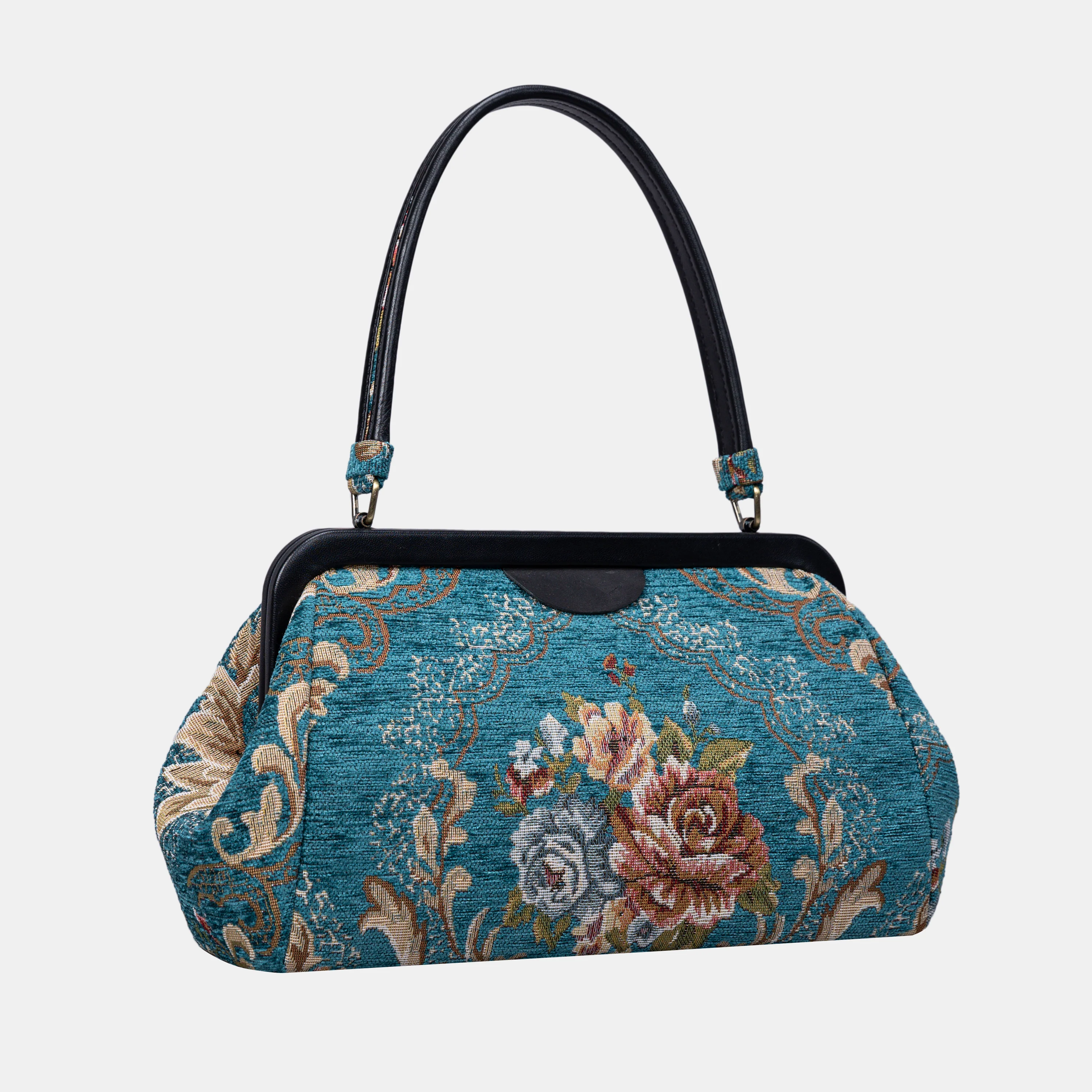 Floral Teal Shoulder Bag - Image 3