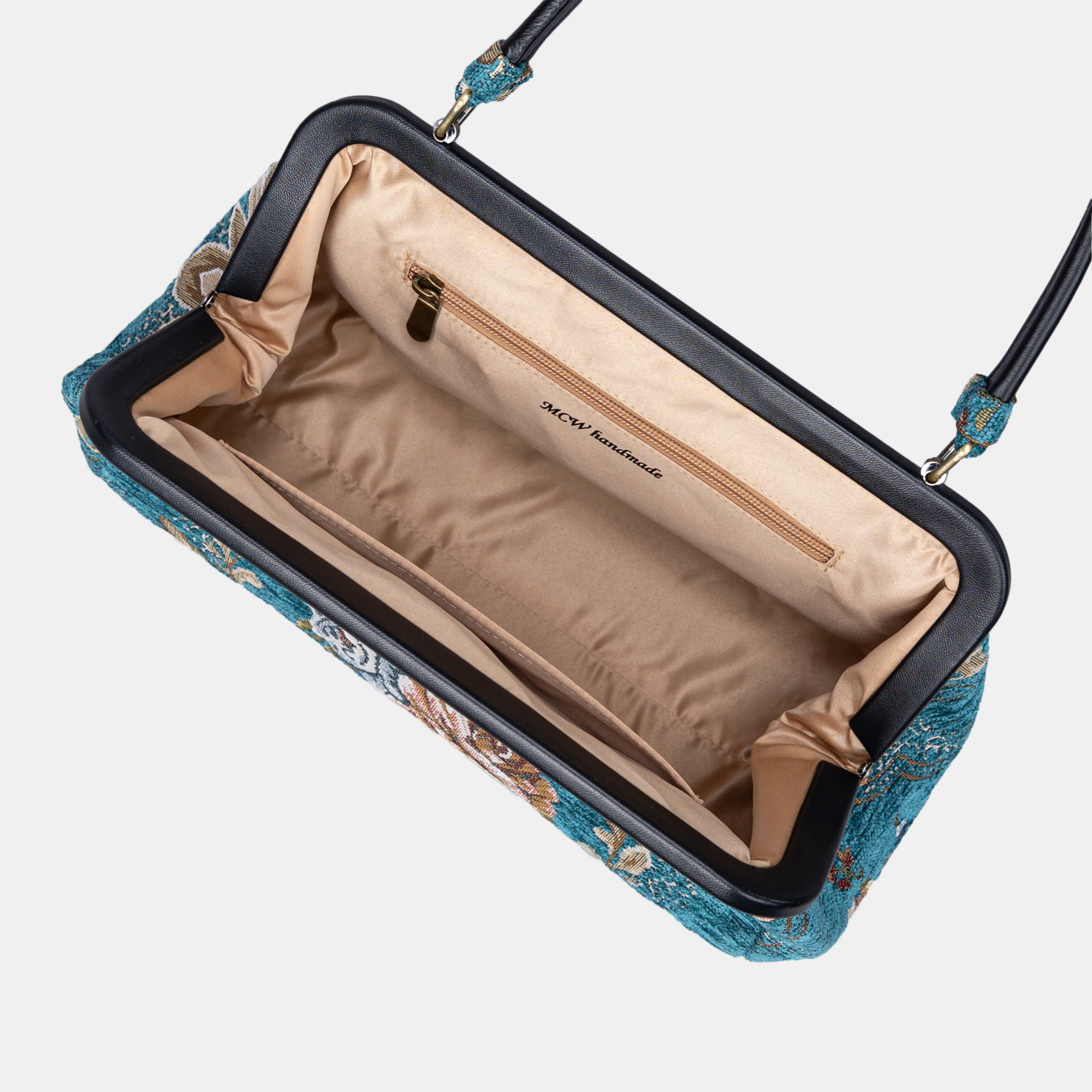 Floral Teal Shoulder Bag - Image 7