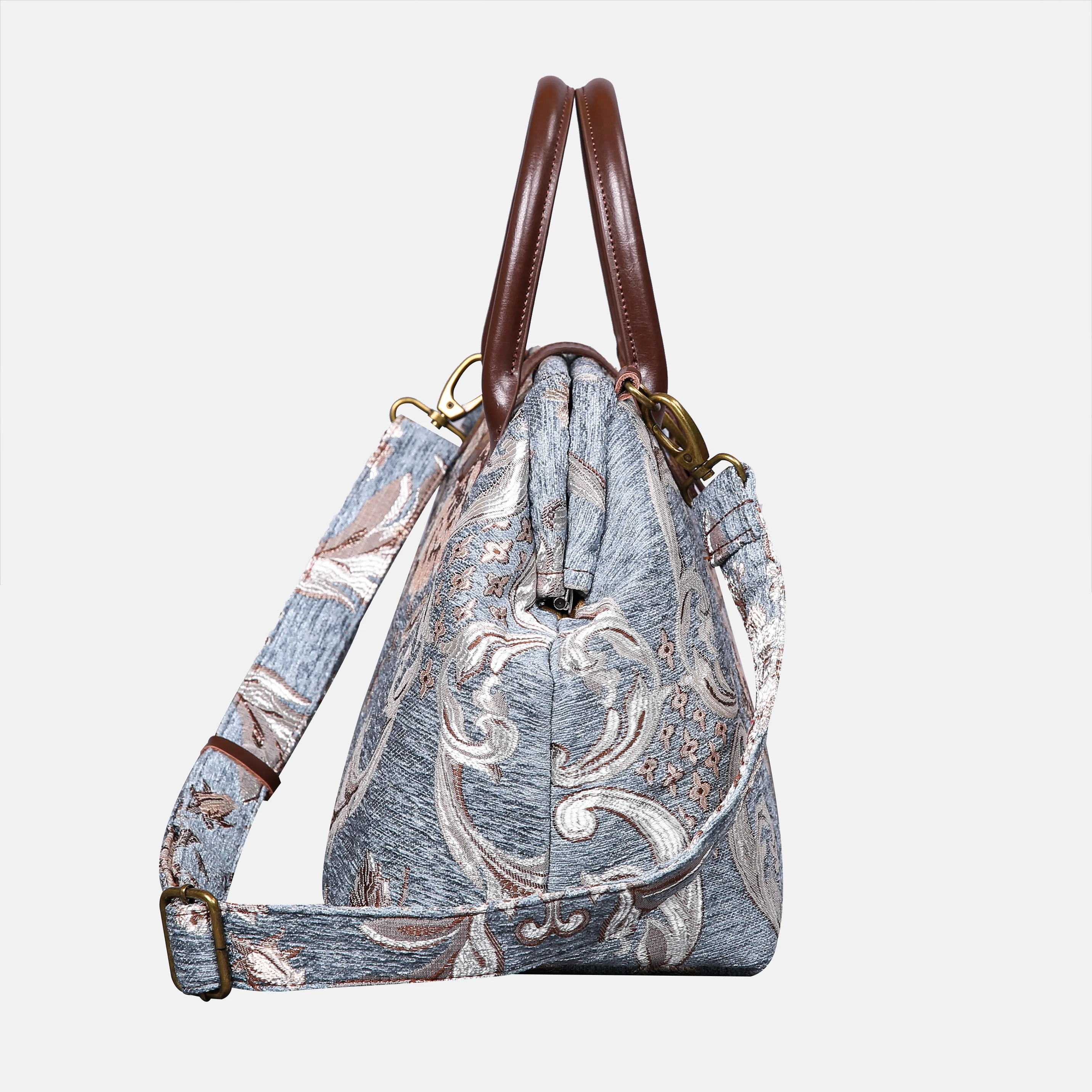 Floral Windy Blue Carpet Handbag Purse - Image 3