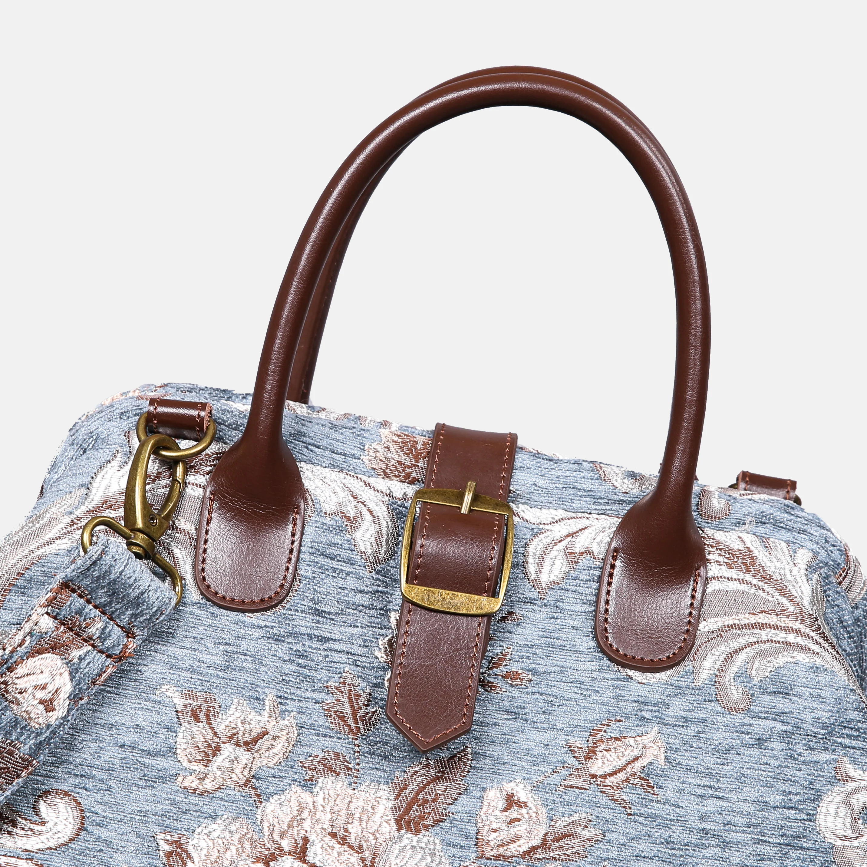 Floral Windy Blue Carpet Handbag Purse - Image 6