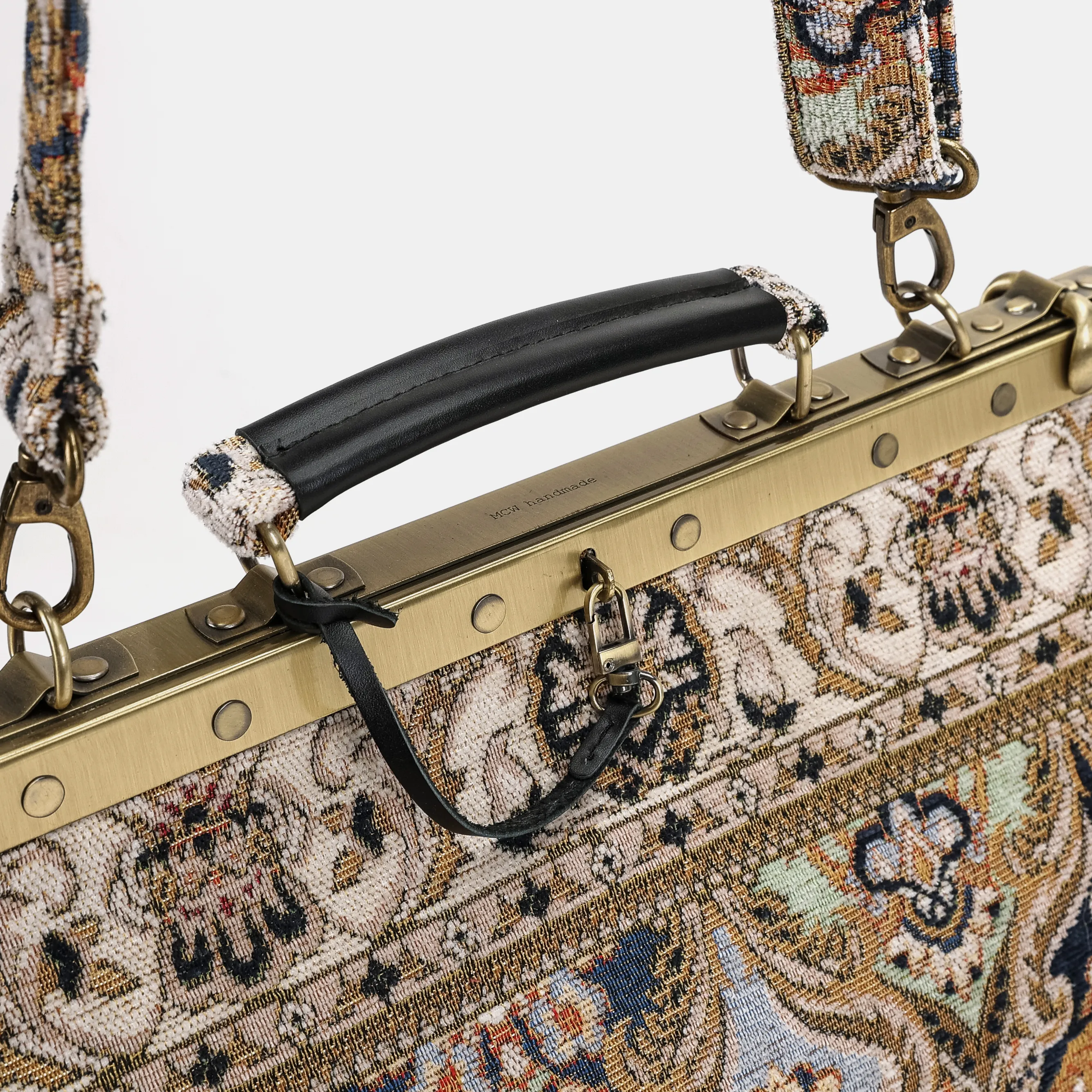 Golden Age Navy Celine Carpet Gladstone Bag - Image 5