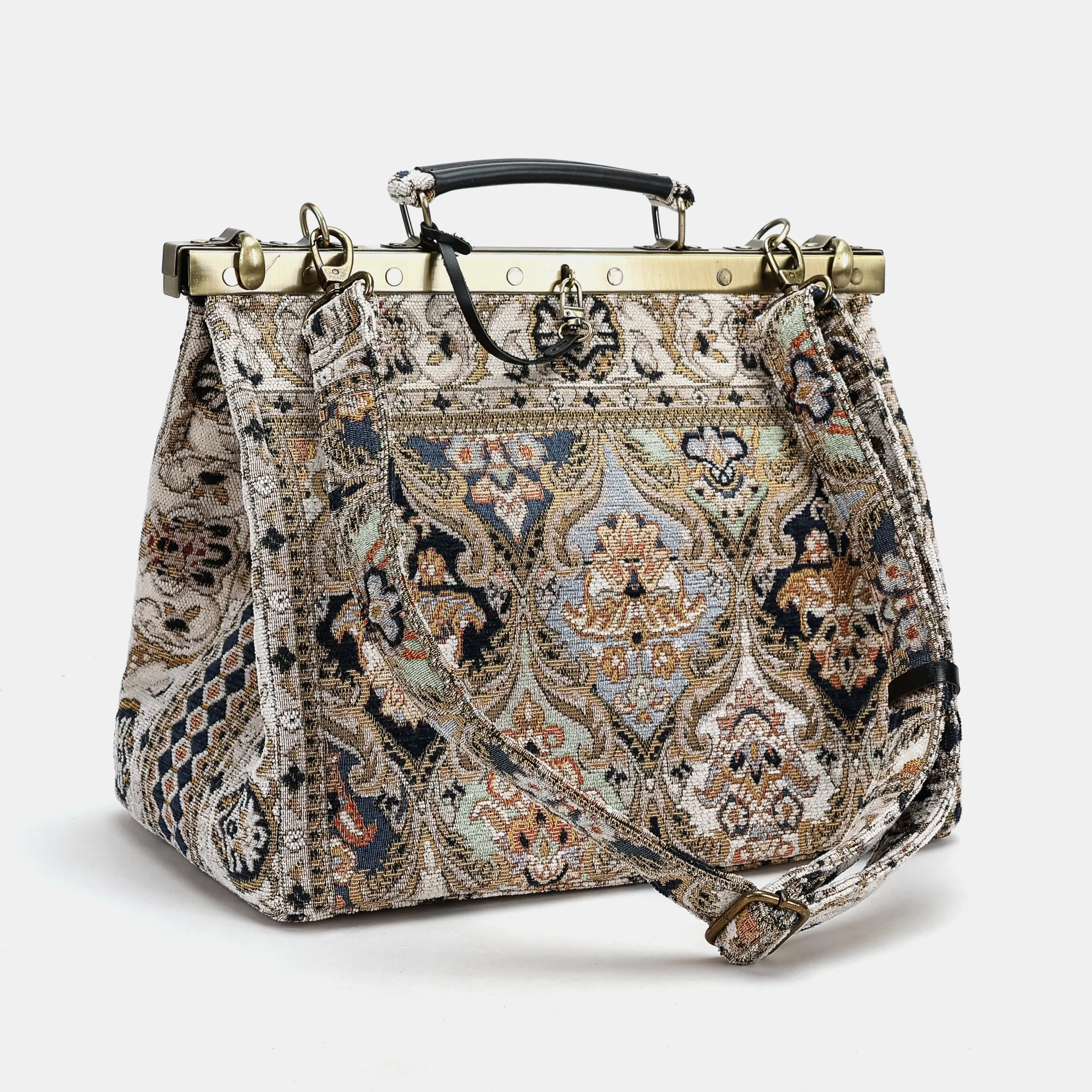 Golden Age Navy Celine Carpet Gladstone Bag - Image 9
