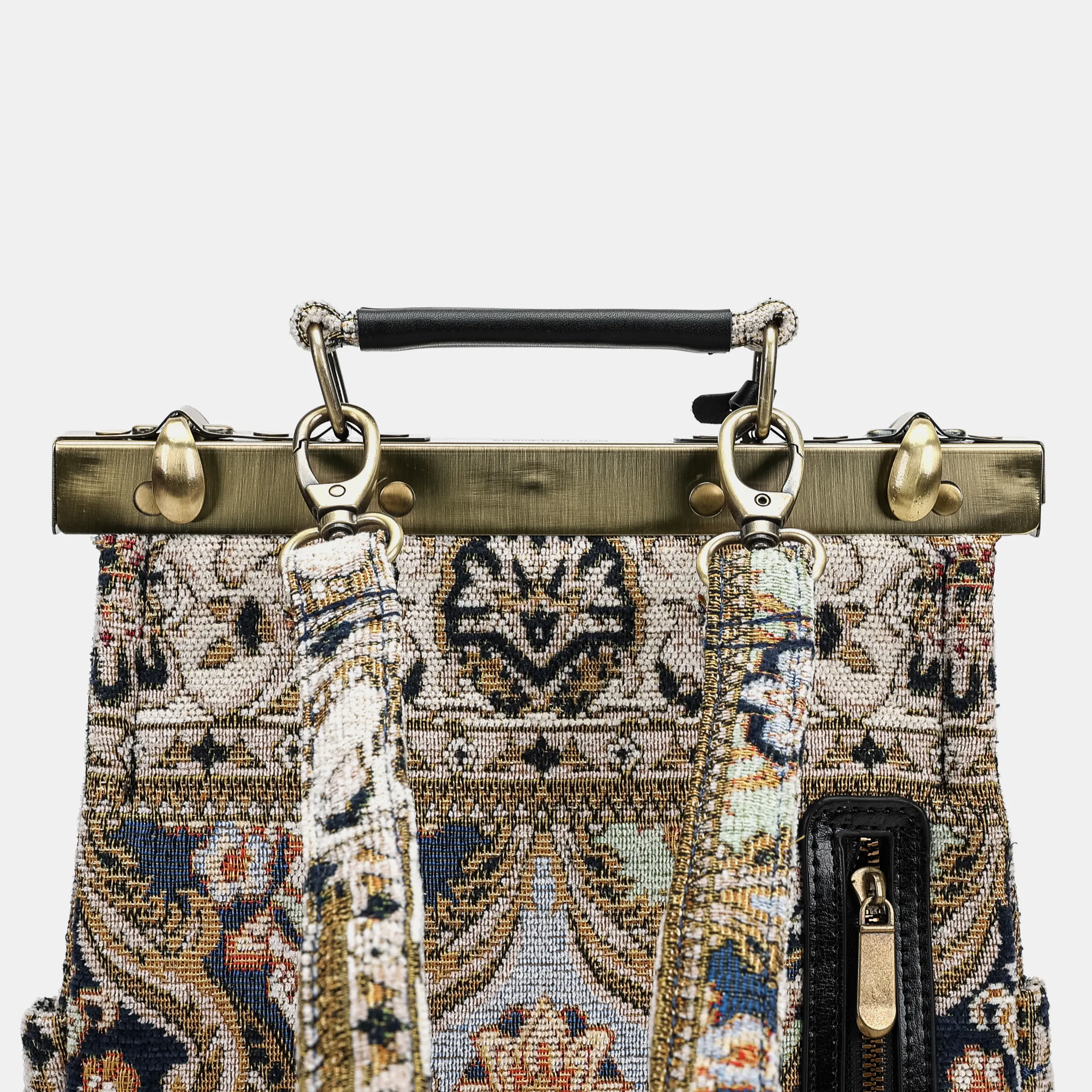 Golden Age Navy Helena Carpet Backpack Gladstone Bag - Image 6