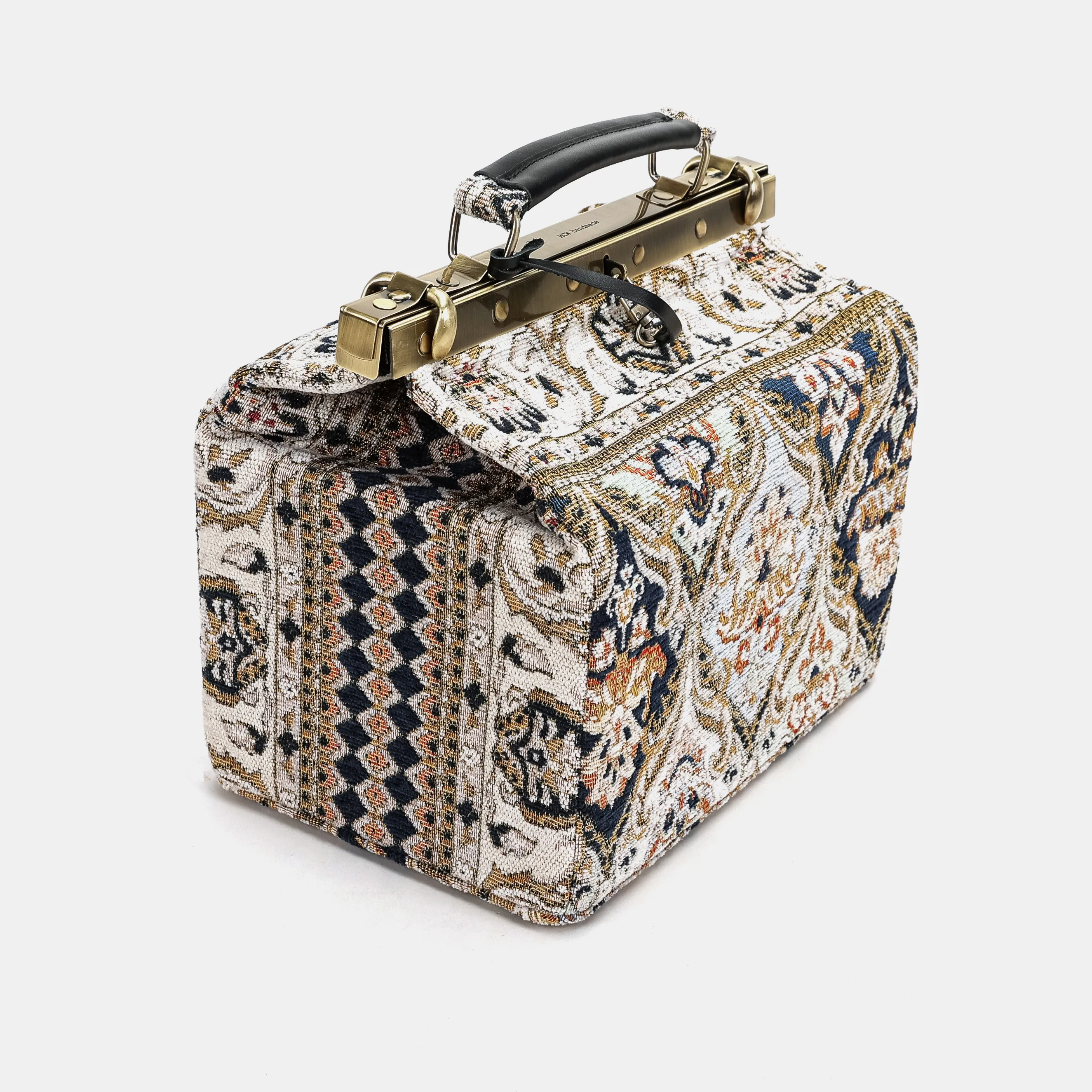 Golden Age Navy Vivienne Carpet Purse Gladstone Bag - Image 4