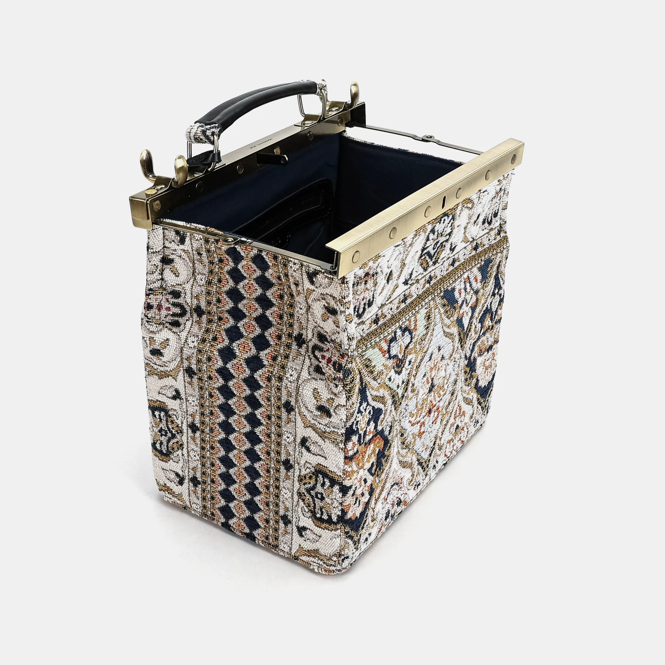 Golden Age Navy Vivienne Carpet Purse Gladstone Bag - Image 9