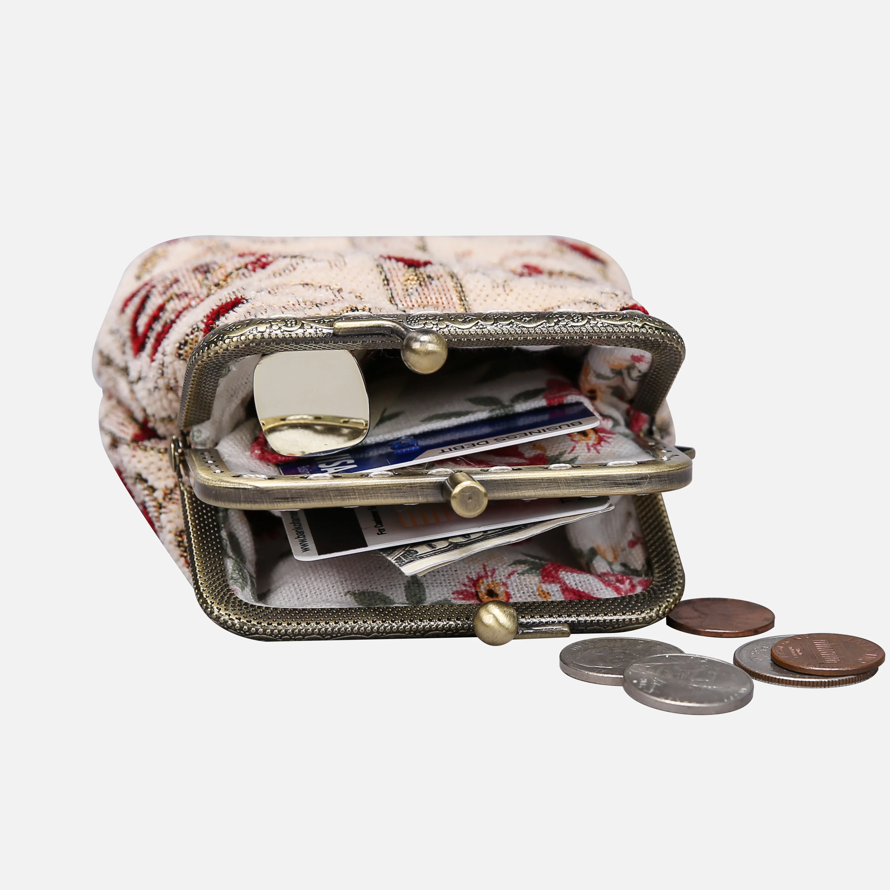 Golden Age Red Double Kiss Clasp Coin Purse - Image 5