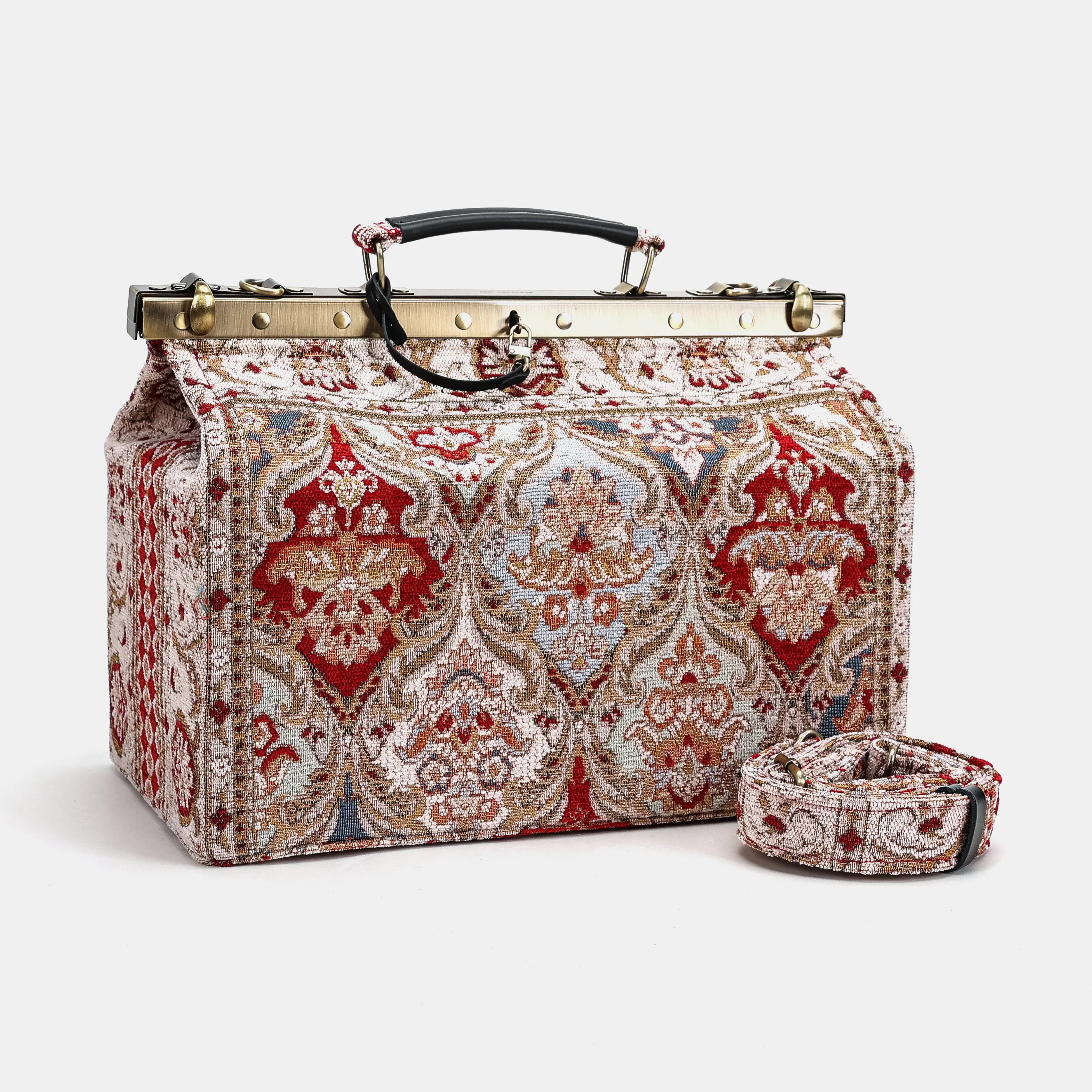 Golden Age Red Genevieve Carpet Gladstone Bag