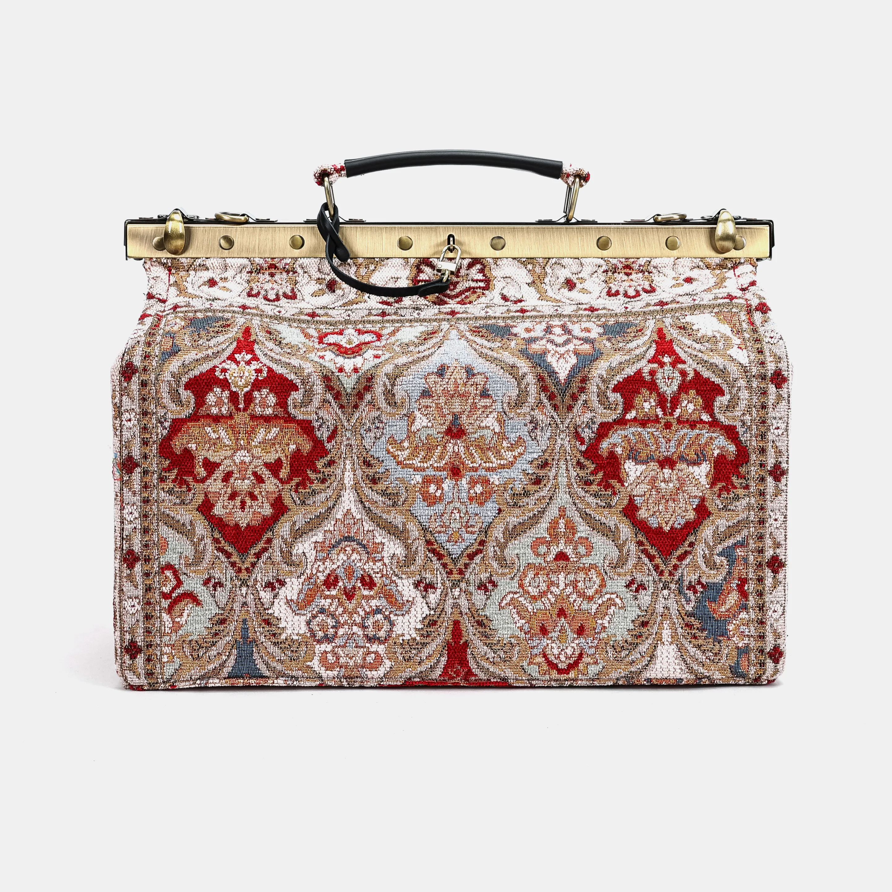 Golden Age Red Genevieve Carpet Gladstone Bag - Image 3