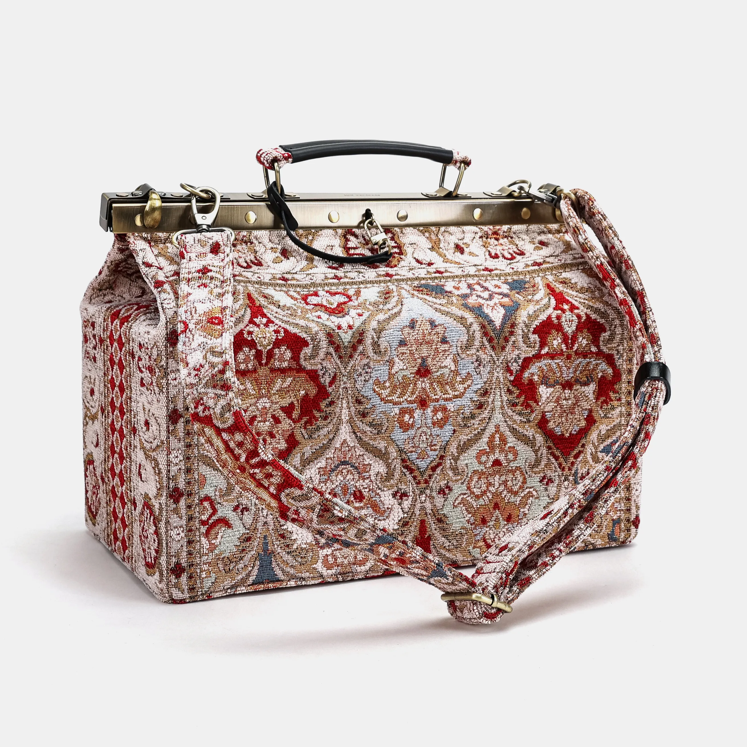 Golden Age Red Genevieve Carpet Gladstone Bag - Image 9