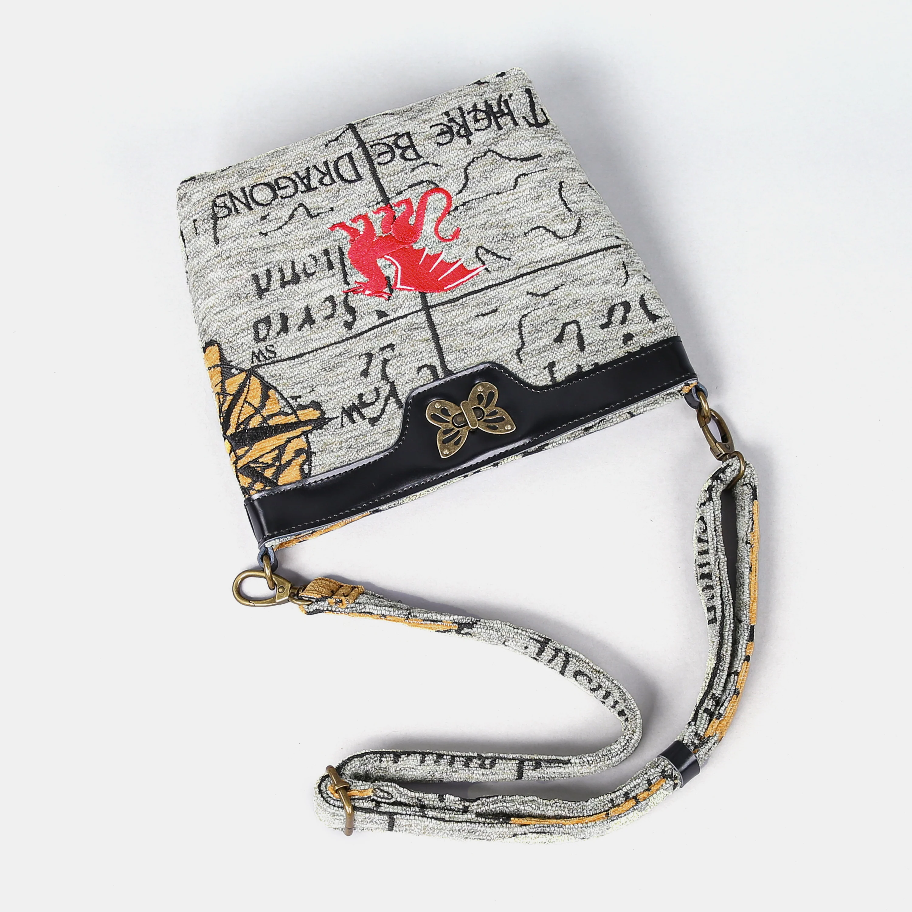 Here Be Dragons Butterfly Crossbody Bag - Image 5