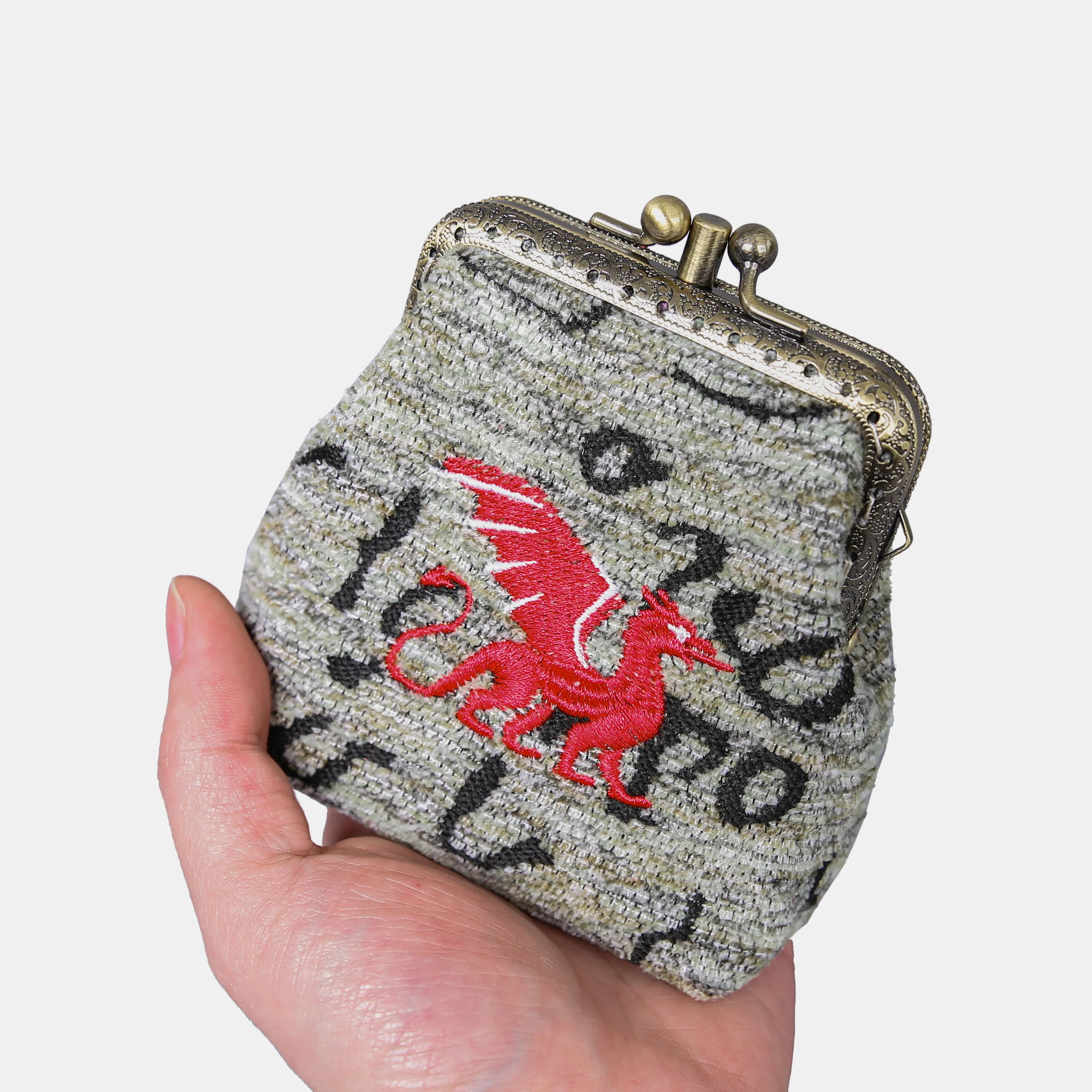 Here Be Dragons Double Kiss Clasp Coin Purse