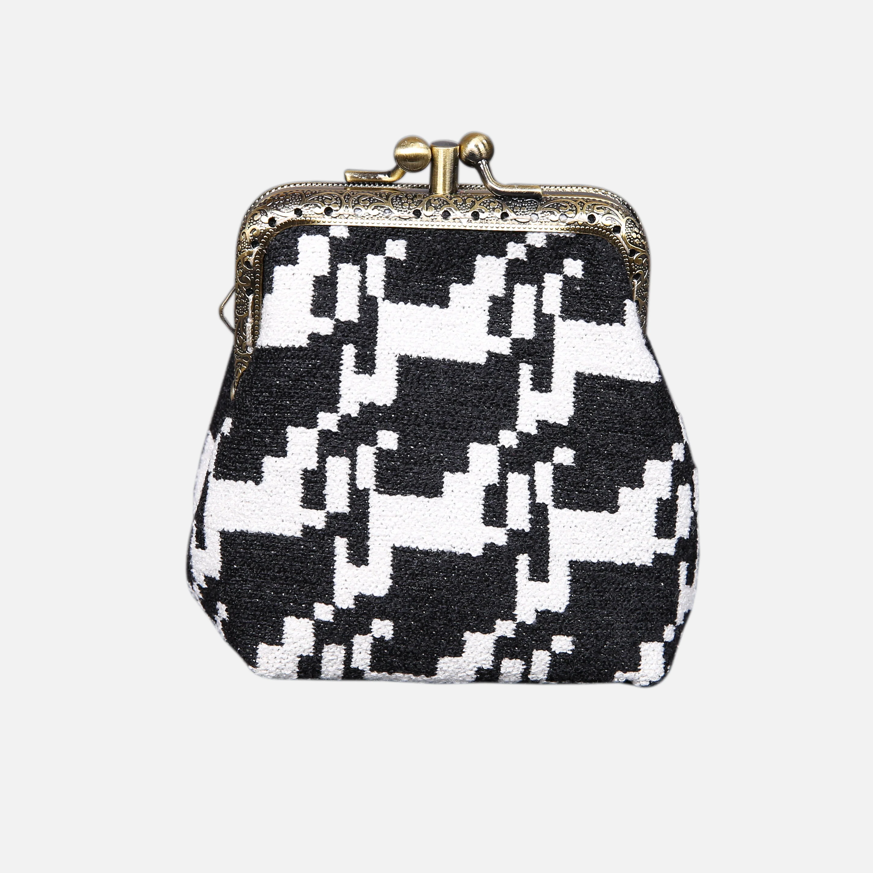 Houndstooth Double Kiss Clasp Coin Purse - Image 3