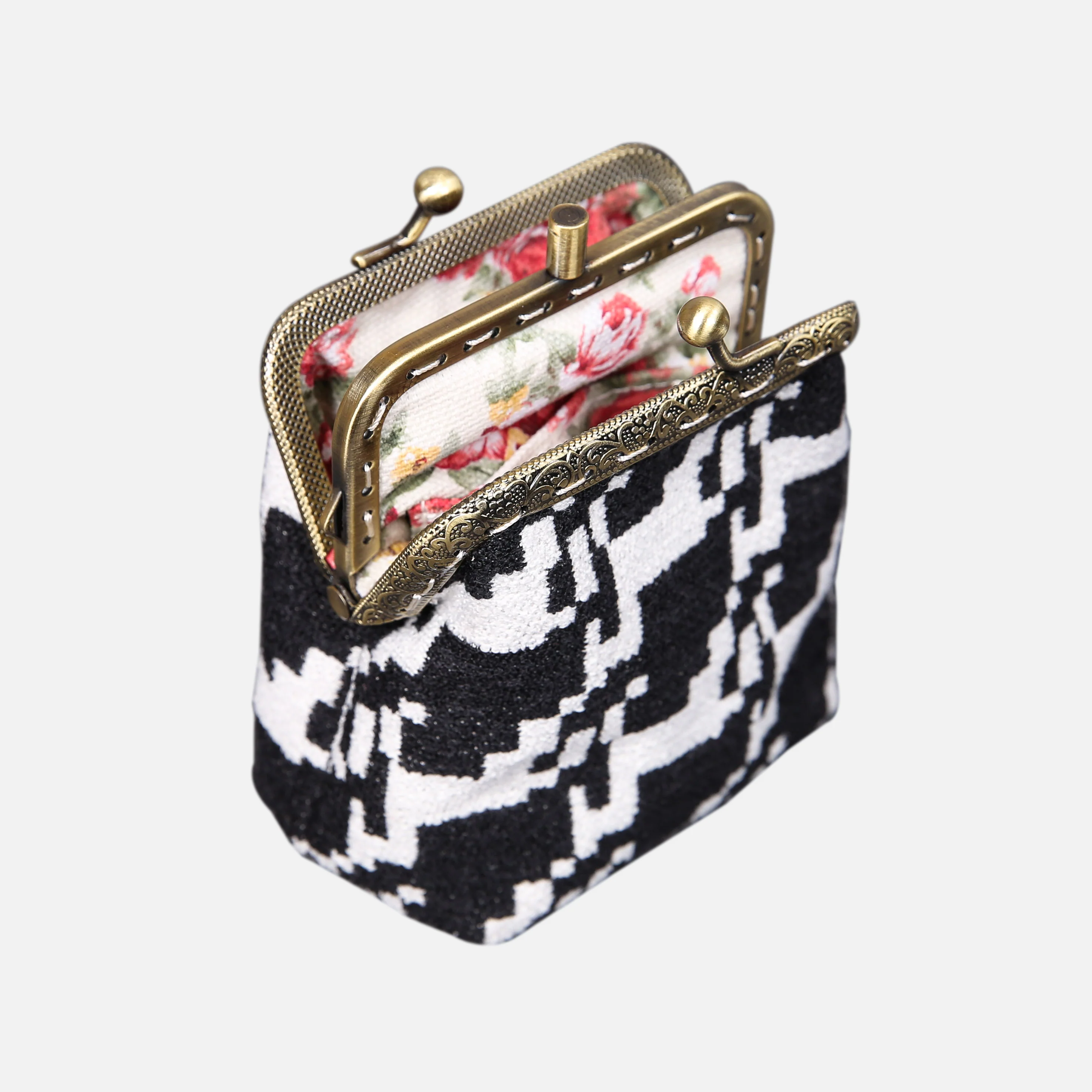 Houndstooth Double Kiss Clasp Coin Purse - Image 6