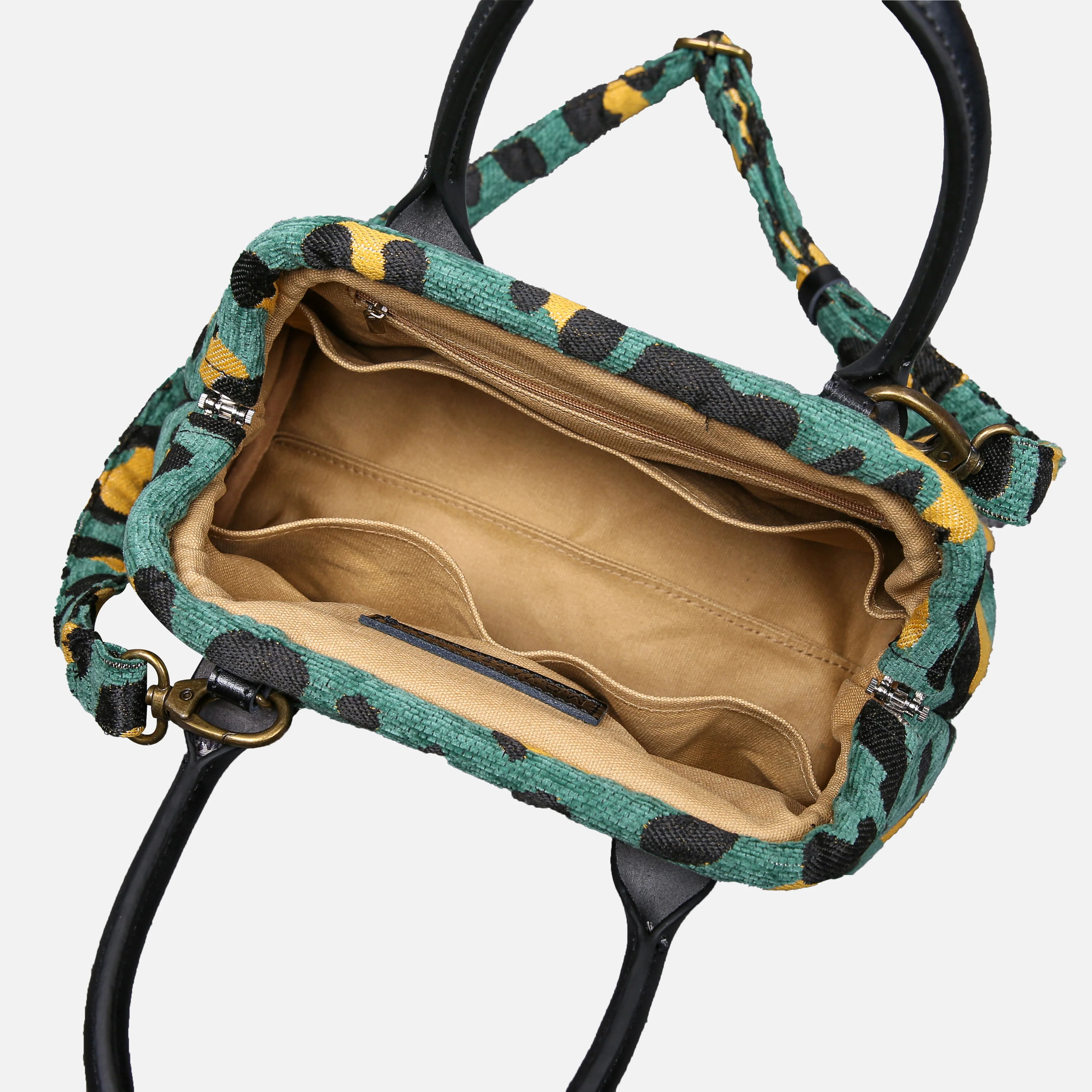 Leopard Green Carpet Satchel - Image 5