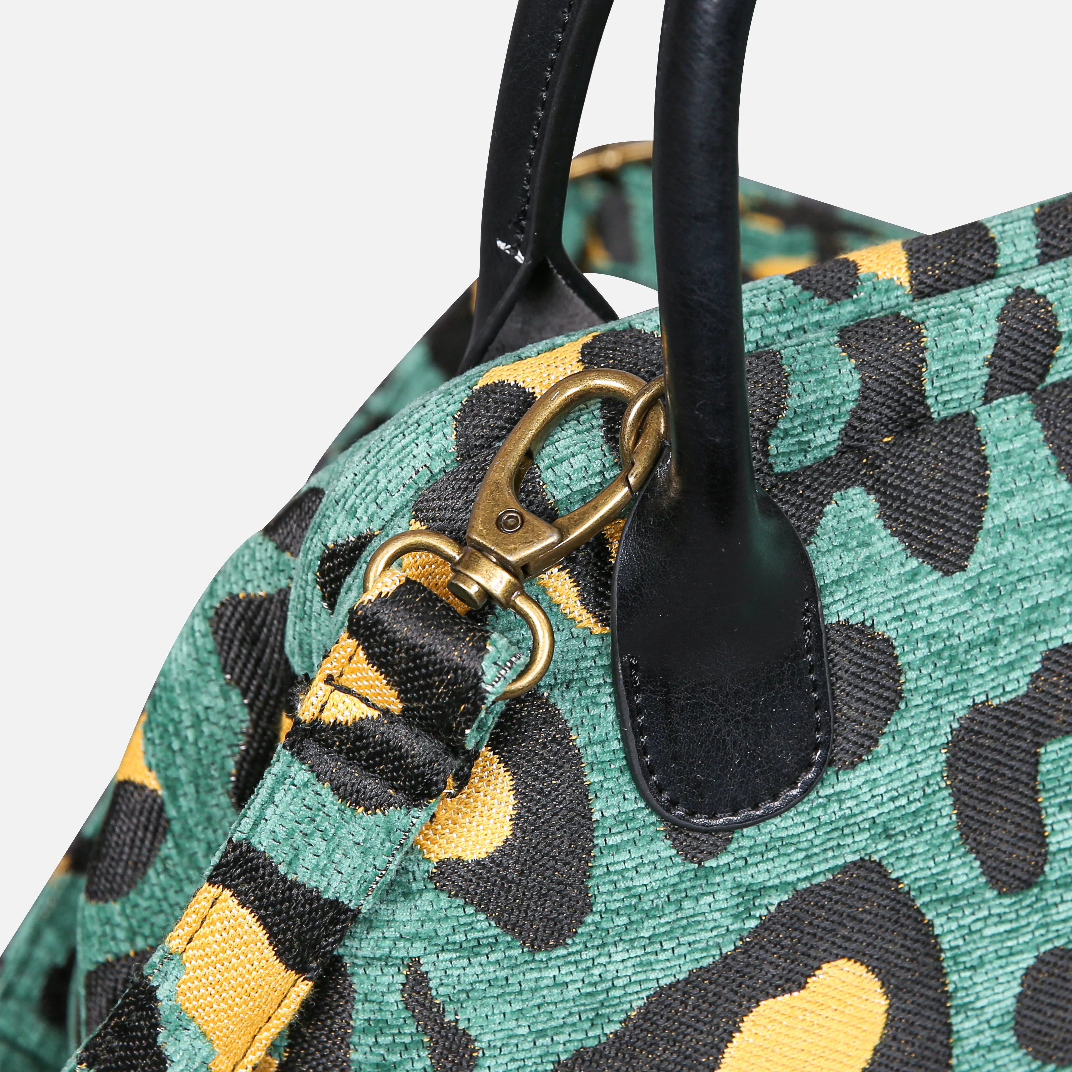 Leopard Green Carpet Satchel - Image 6