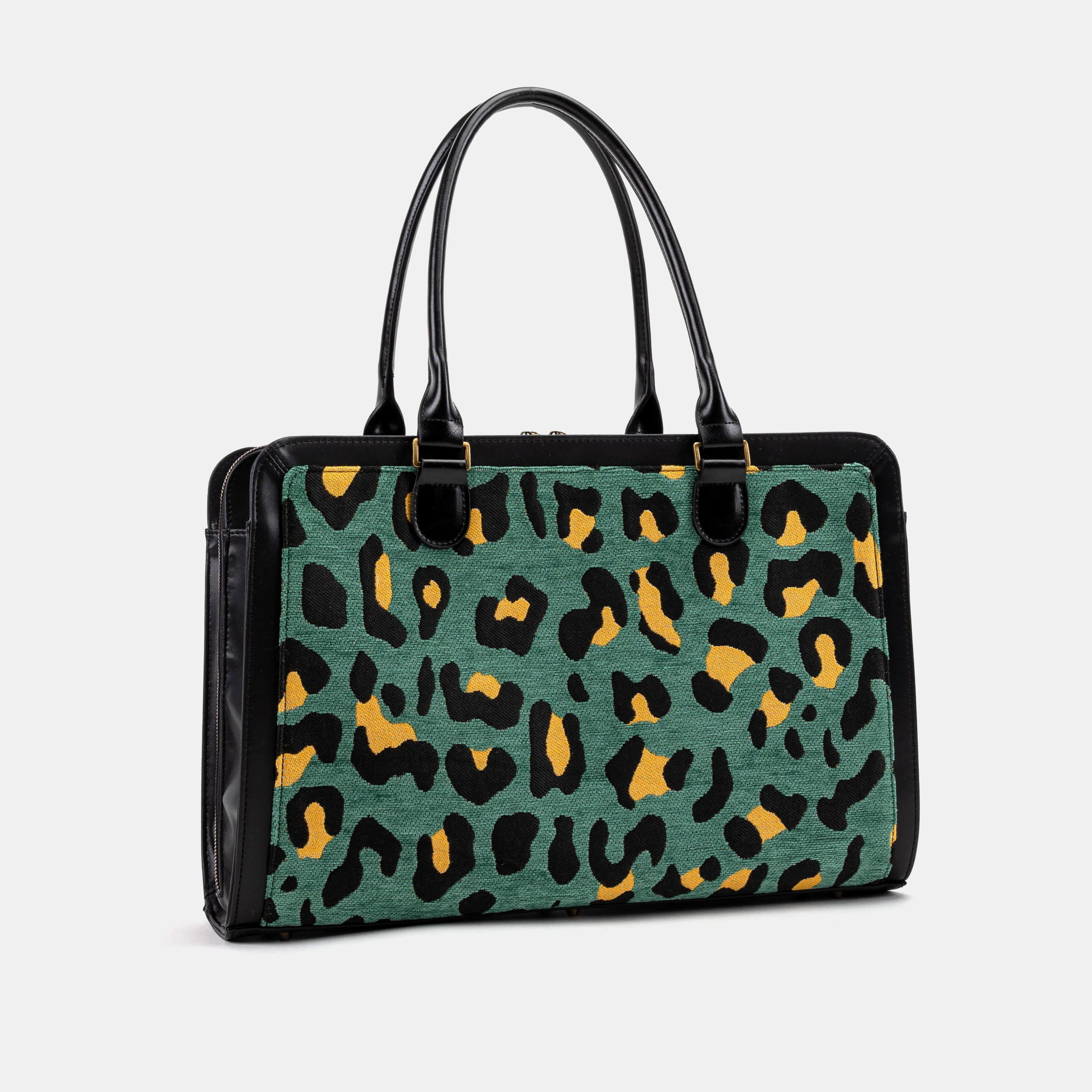 Leopard Green Business Tote