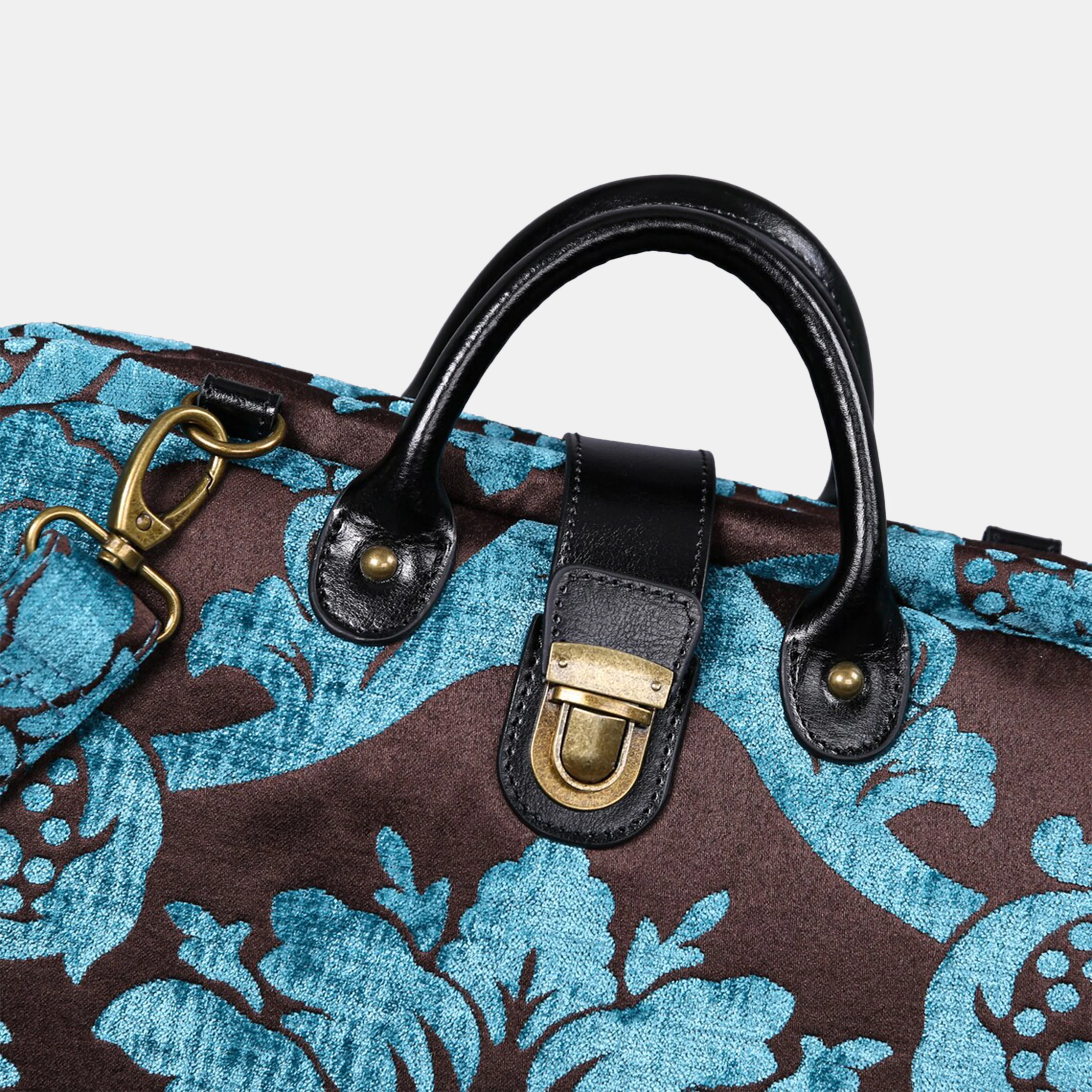 Luxury Damask Blue Laptop Work Bag - Image 6