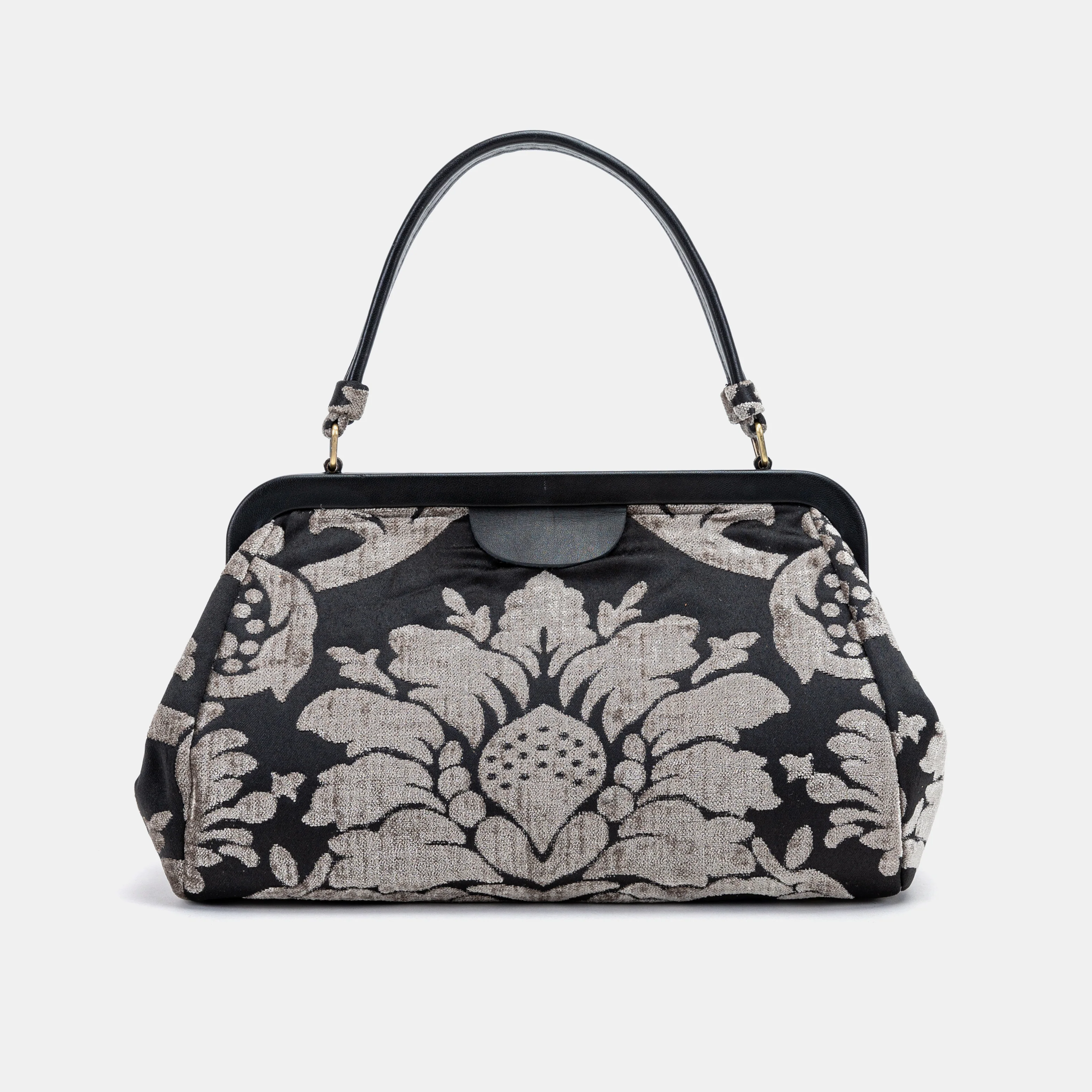 Luxury Damask Ivory Top Handle Purse