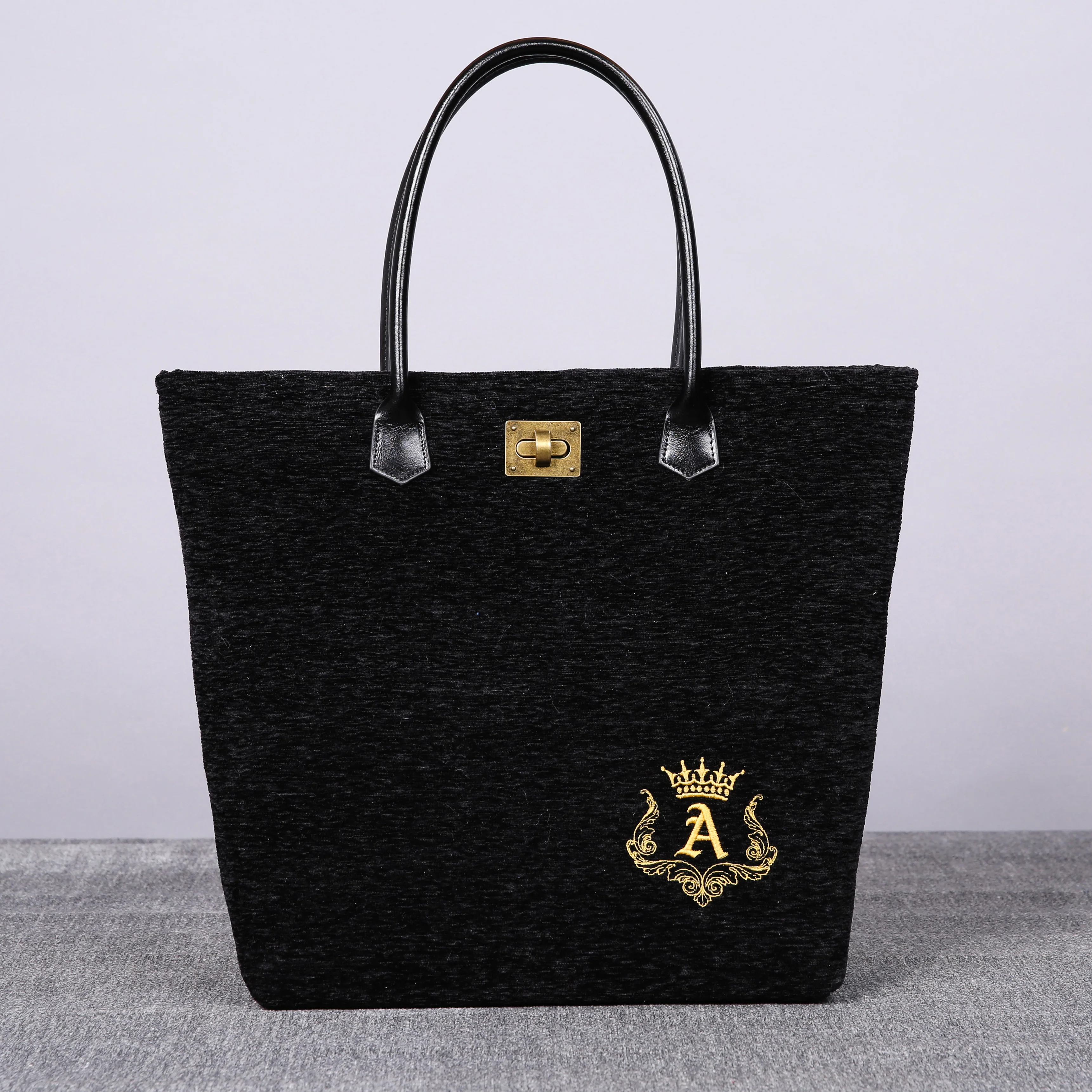 Luxury Monogrammed Black Tote
