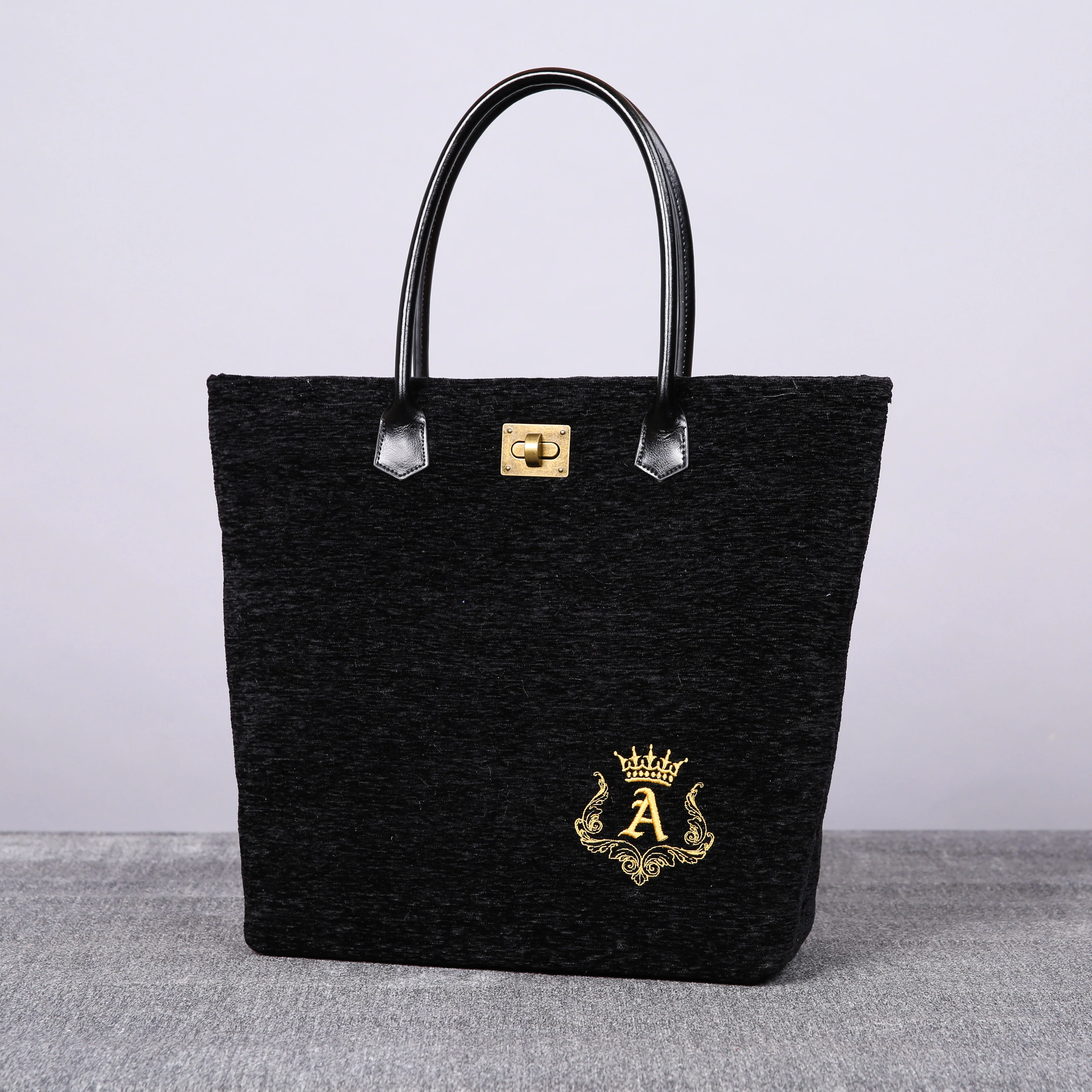 Luxury Monogrammed Black Tote - Image 5