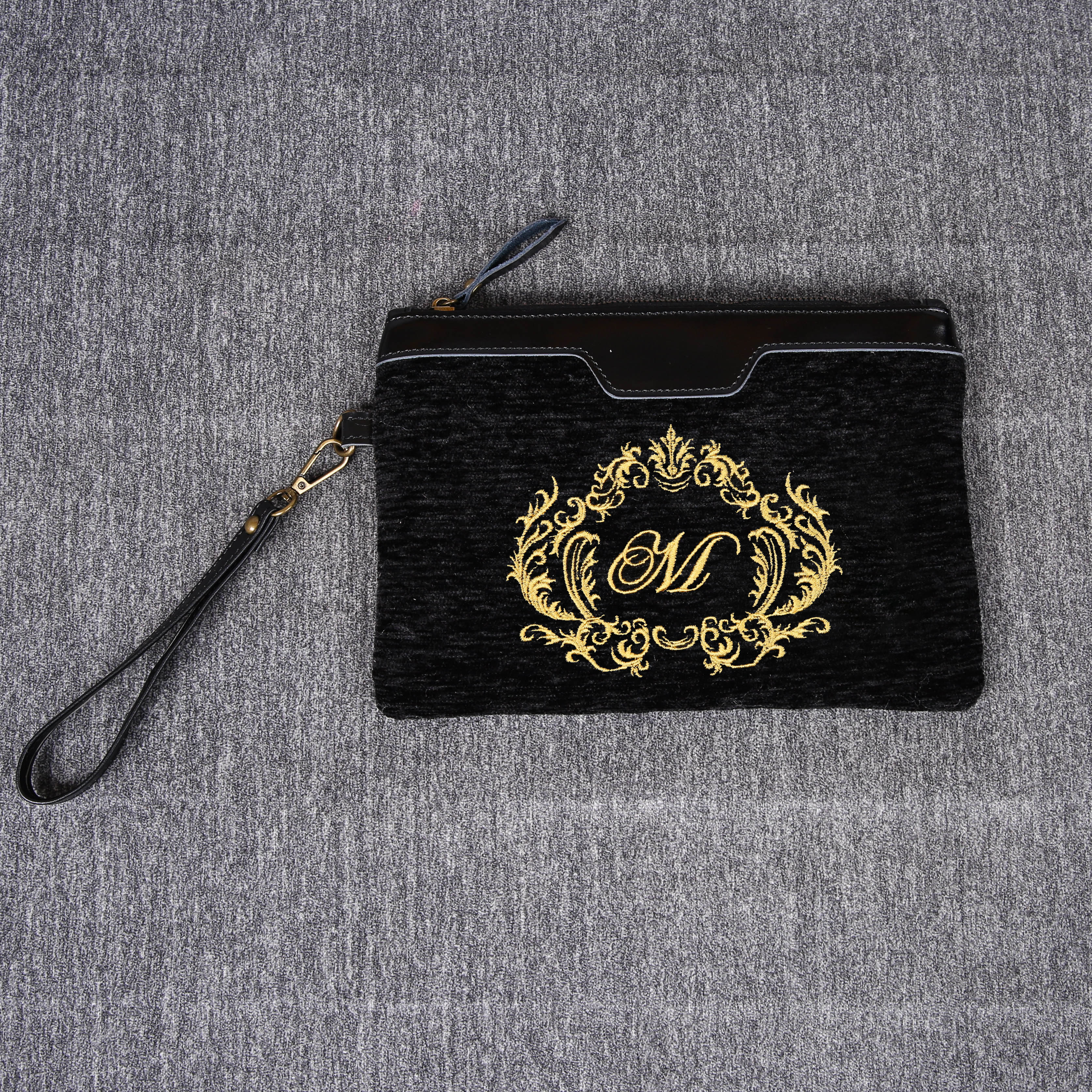 Luxury Monogrammed Black Clutch - Image 2
