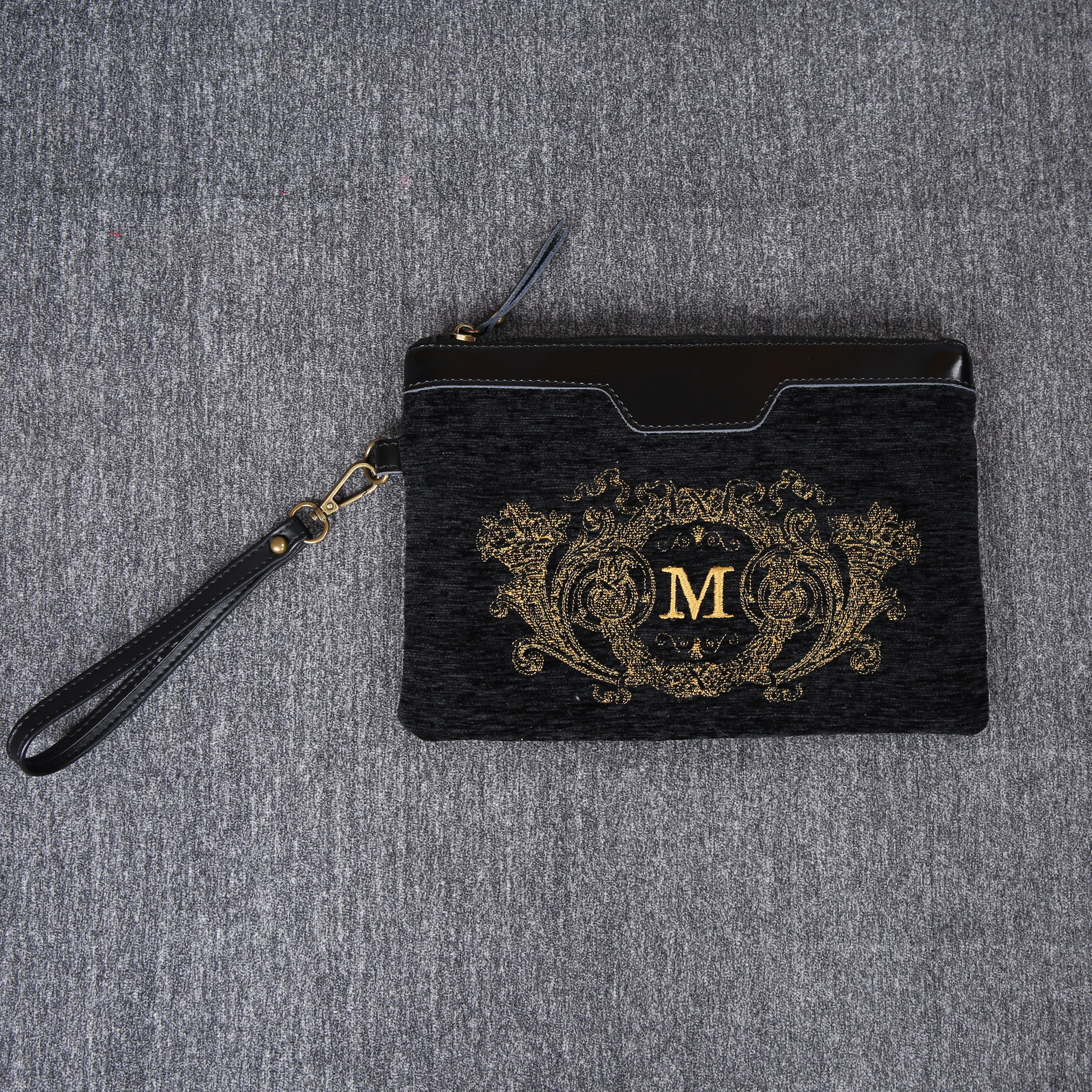 Luxury Monogrammed Black Clutch - Image 3